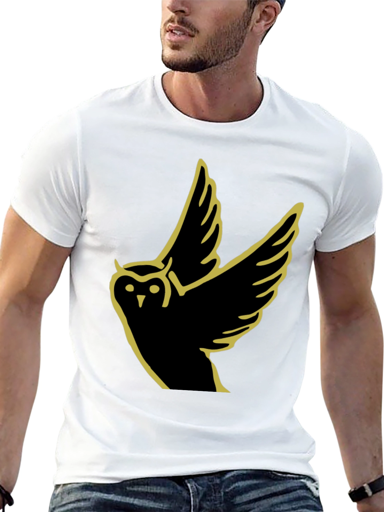 Owl Graphic Tee - Modern Black T-Shirt