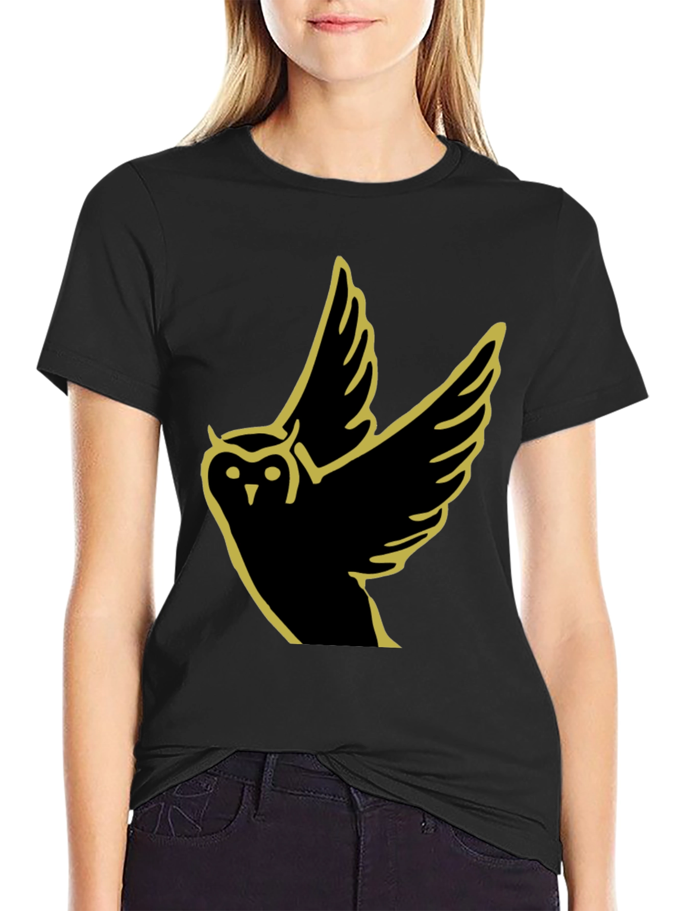 Owl Graphic Tee - Modern Black T-Shirt