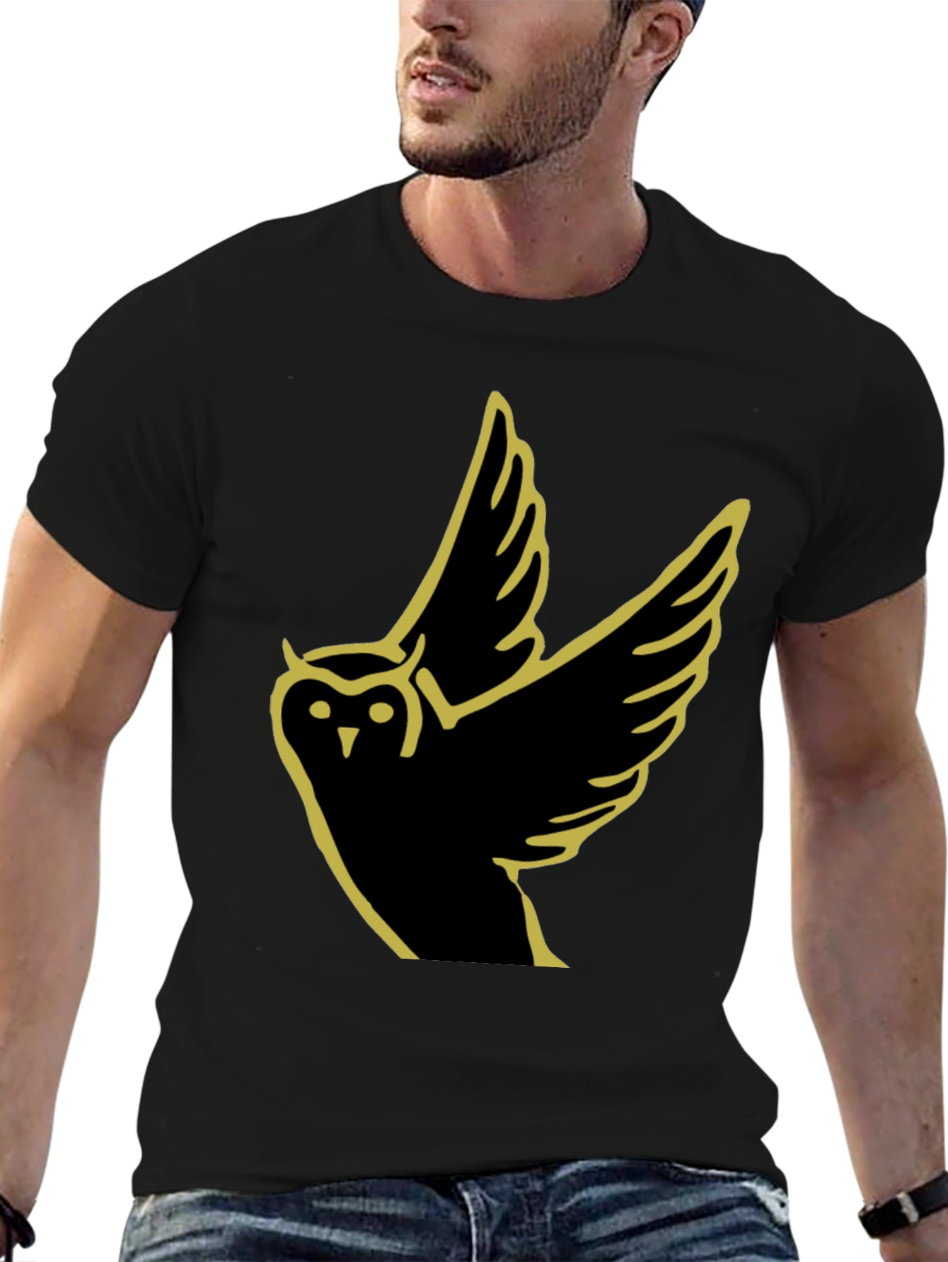 Owl Graphic Tee - Modern Black T-Shirt