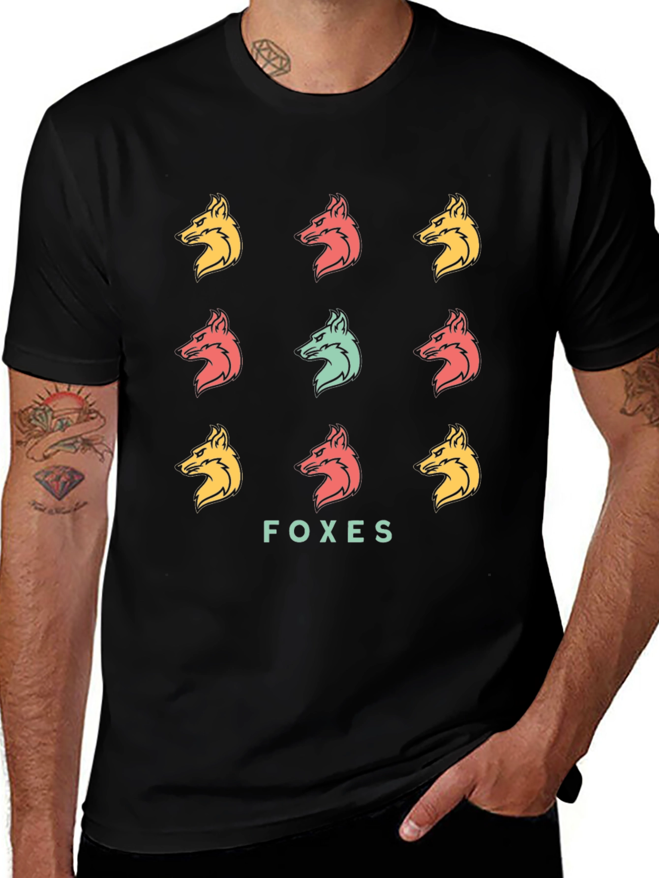 Foxes Graphic Print T-Shirt