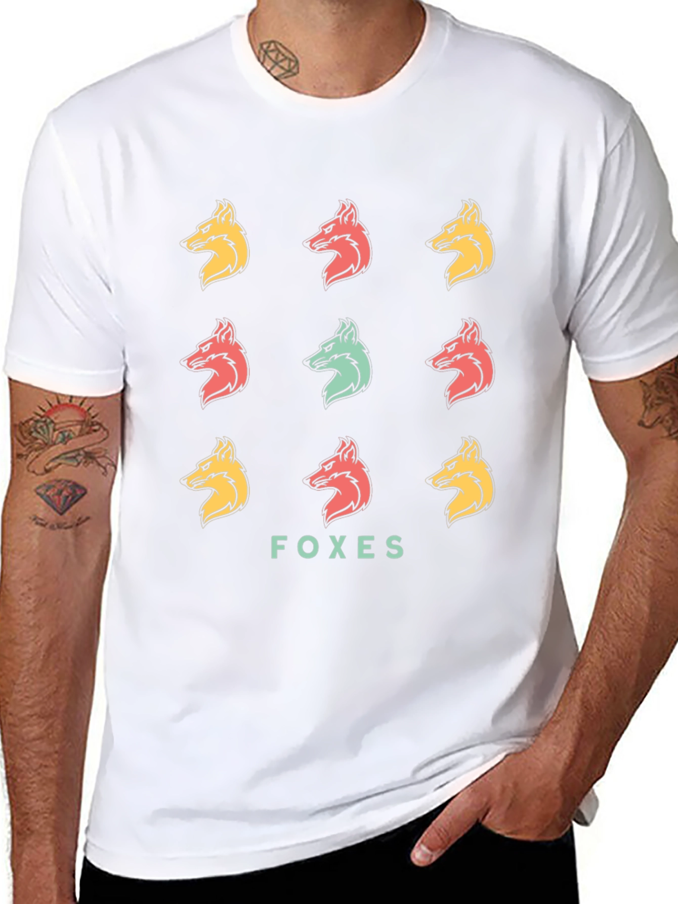 Foxes Graphic Print T-Shirt