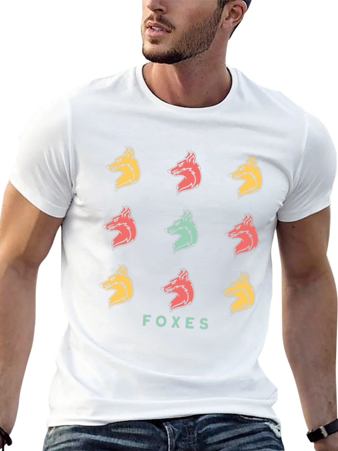 Foxes Graphic Print T-Shirt