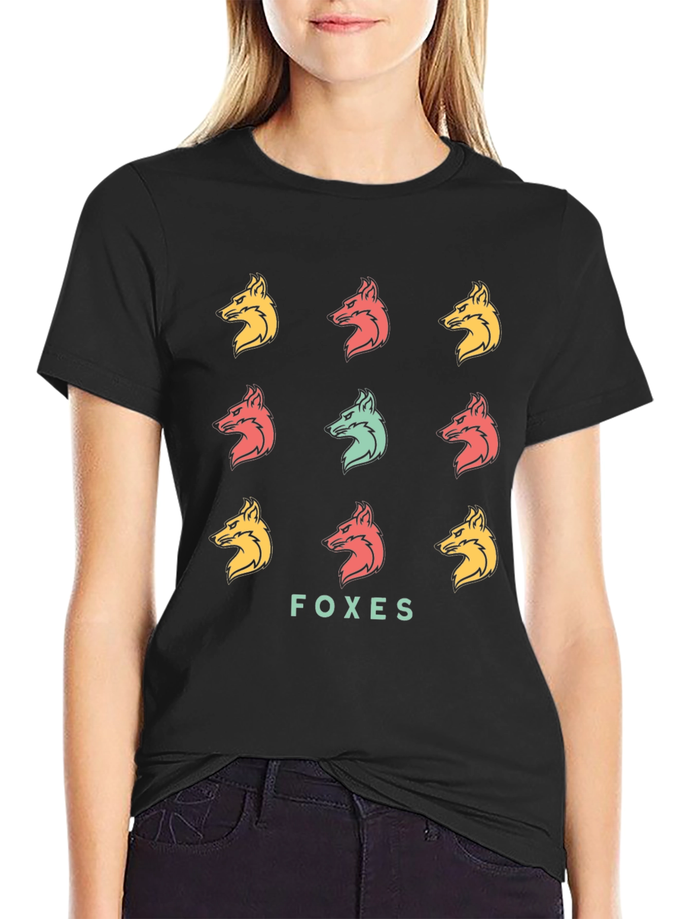 Foxes Graphic Print T-Shirt