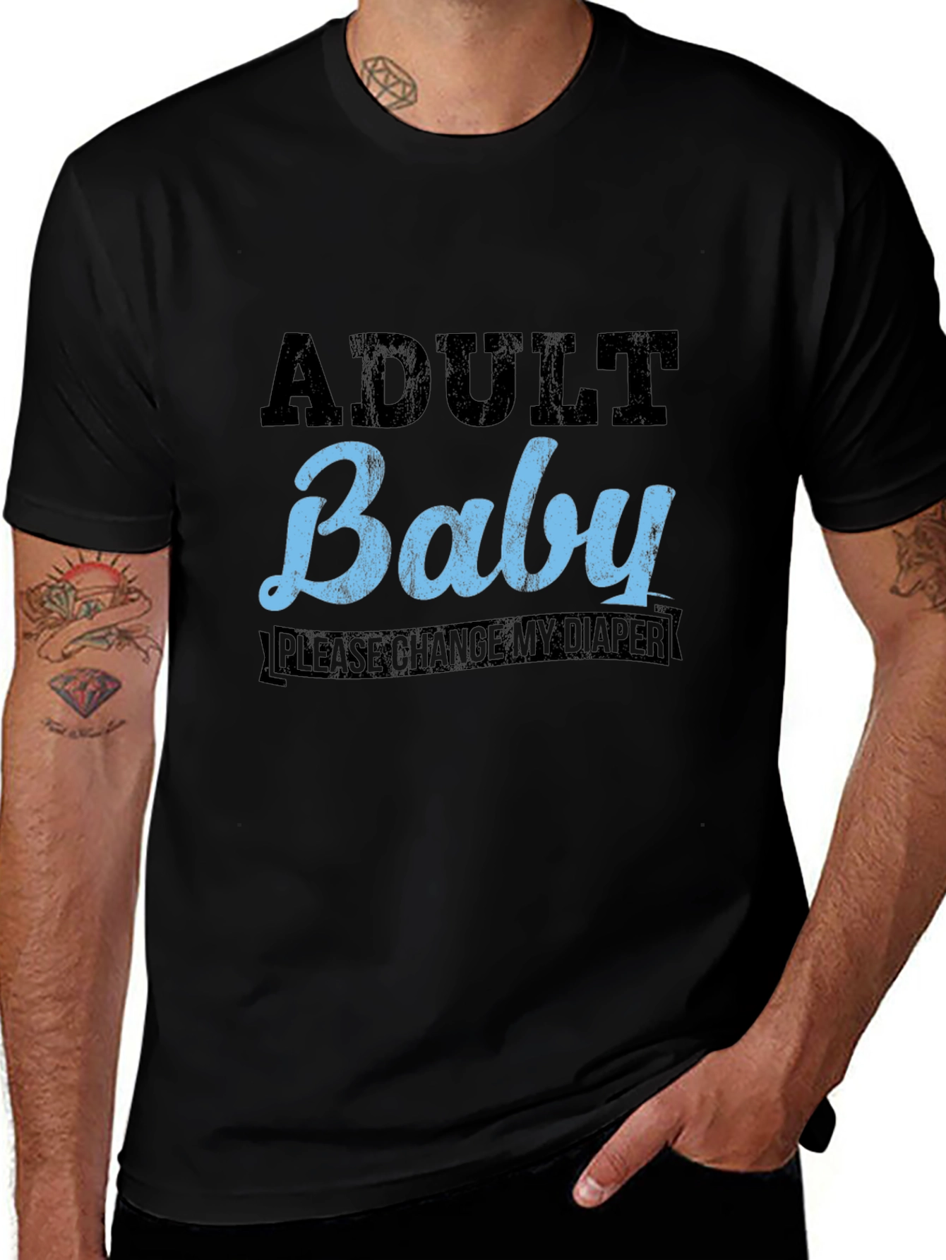 Adult Baby Graphic T-Shirt - Change My Diaper