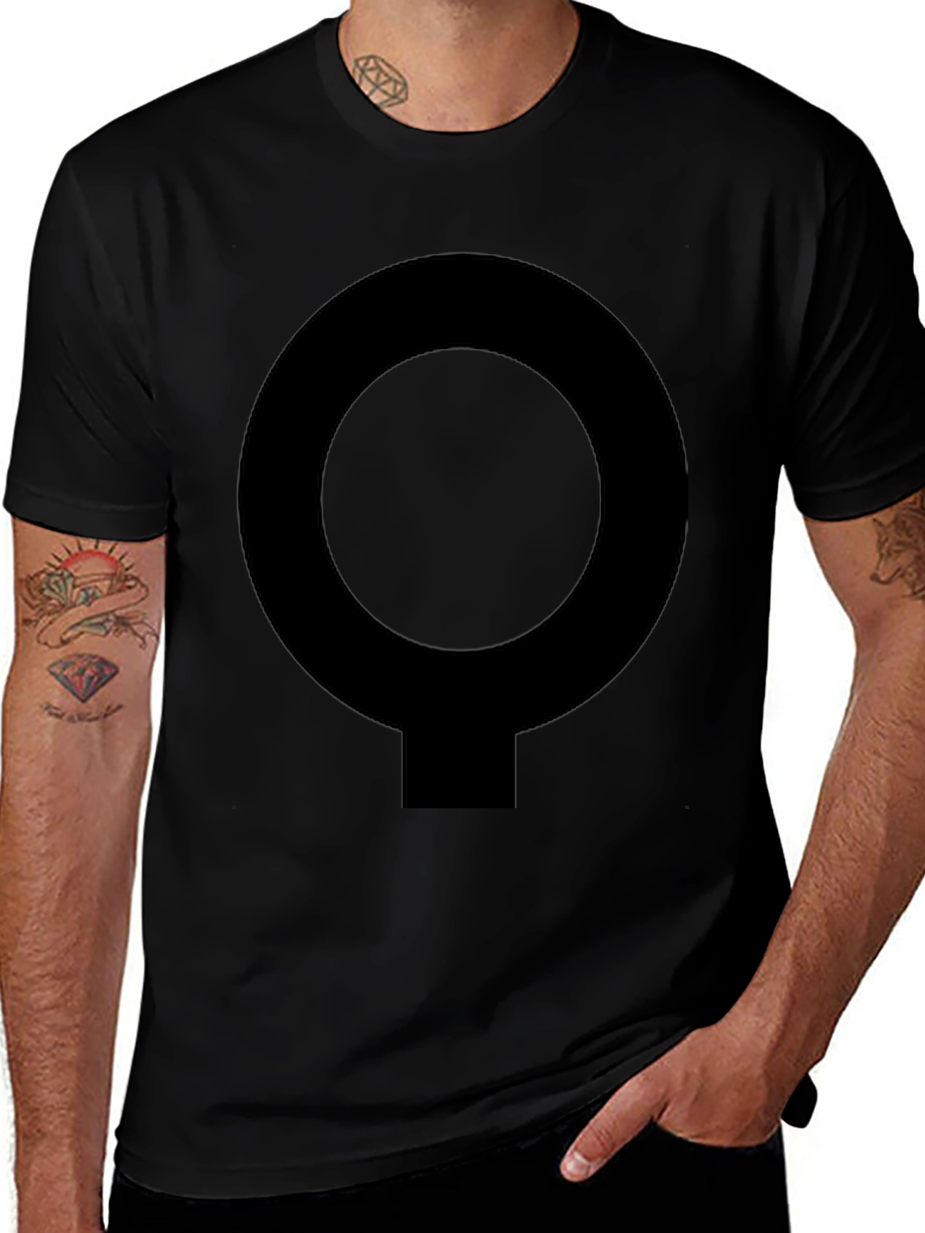 Simple Symbol Black T-Shirt