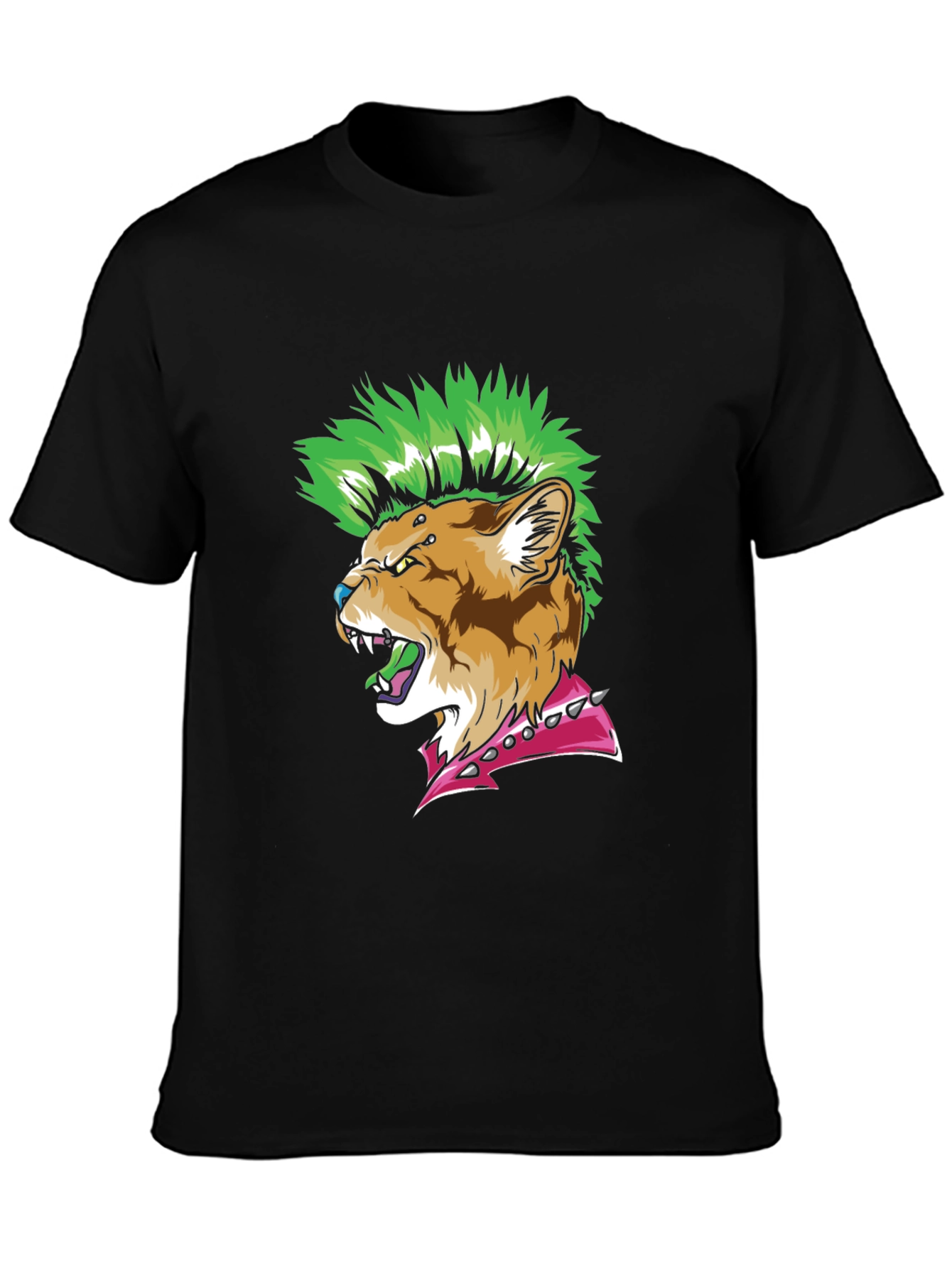 Punk Rock Cougar T-Shirt - Edgy Animal Graphic Tee