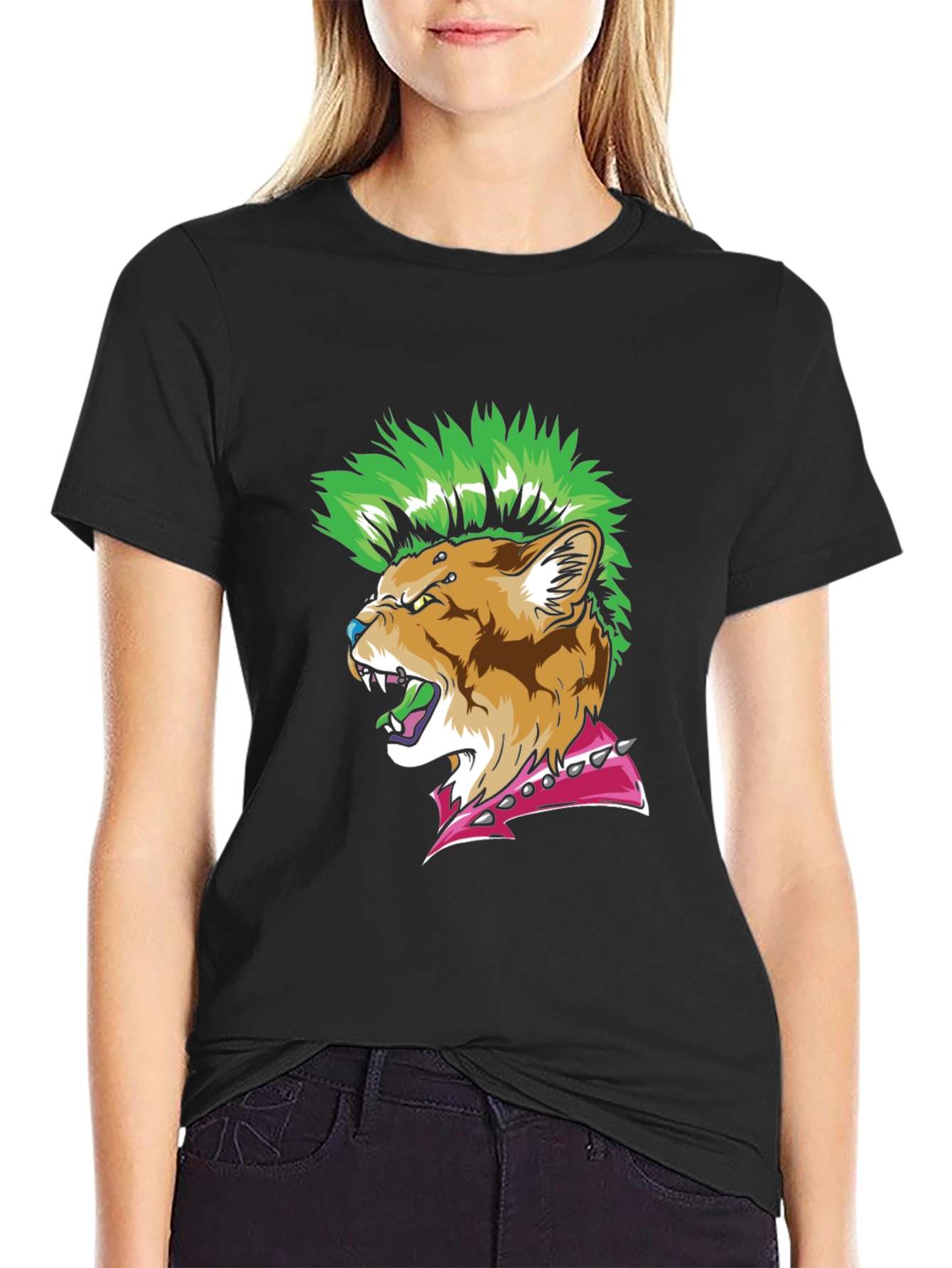 Punk Rock Cougar T-Shirt - Edgy Animal Graphic Tee