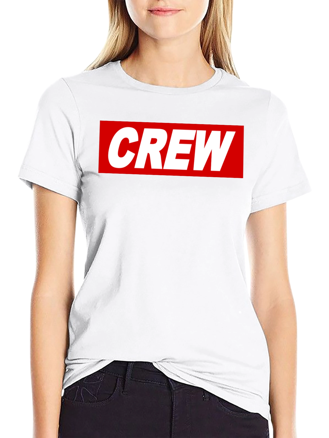 Crew Graphic Tee - Casual Black Cotton T-Shirt