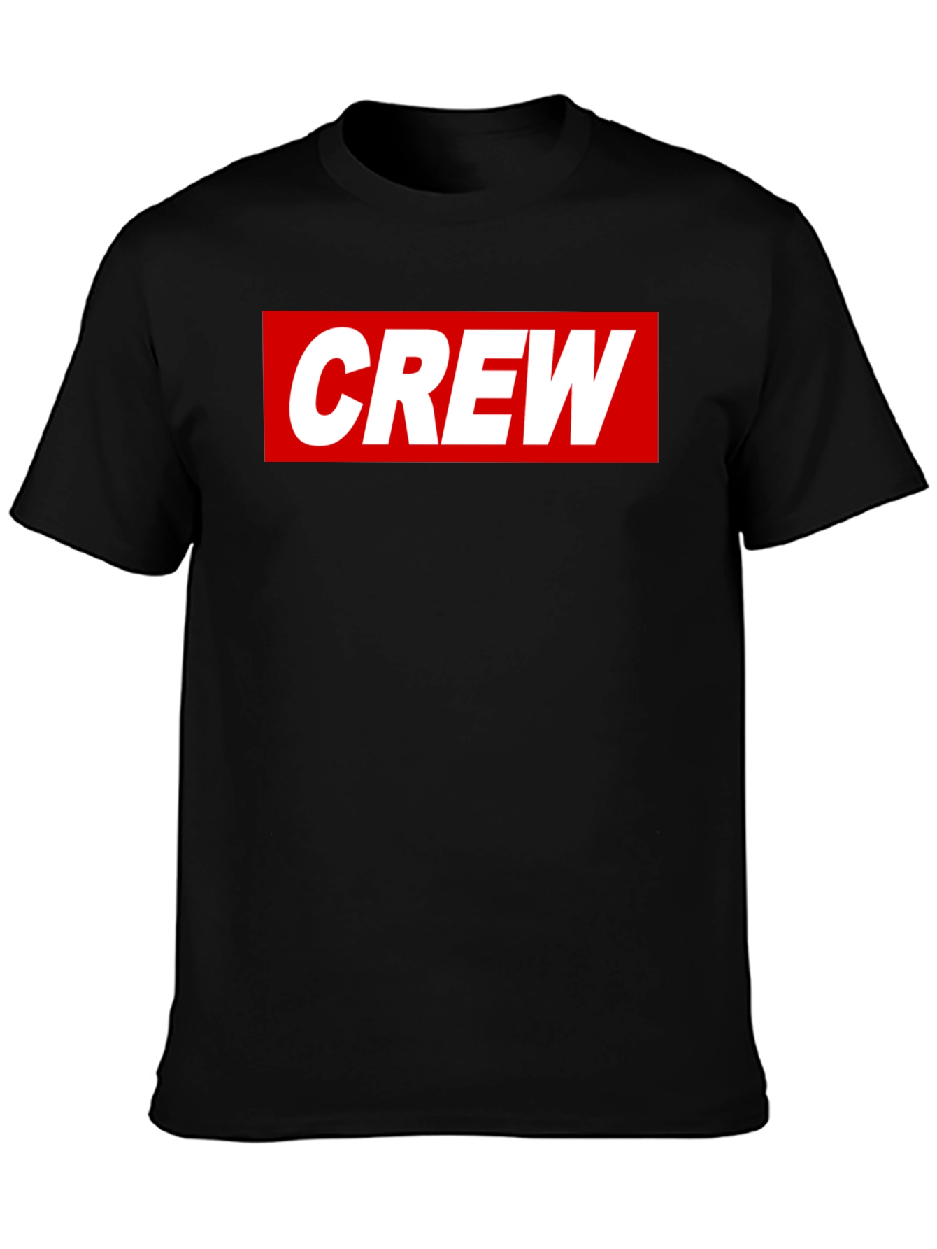 Crew Graphic Tee - Casual Black Cotton T-Shirt