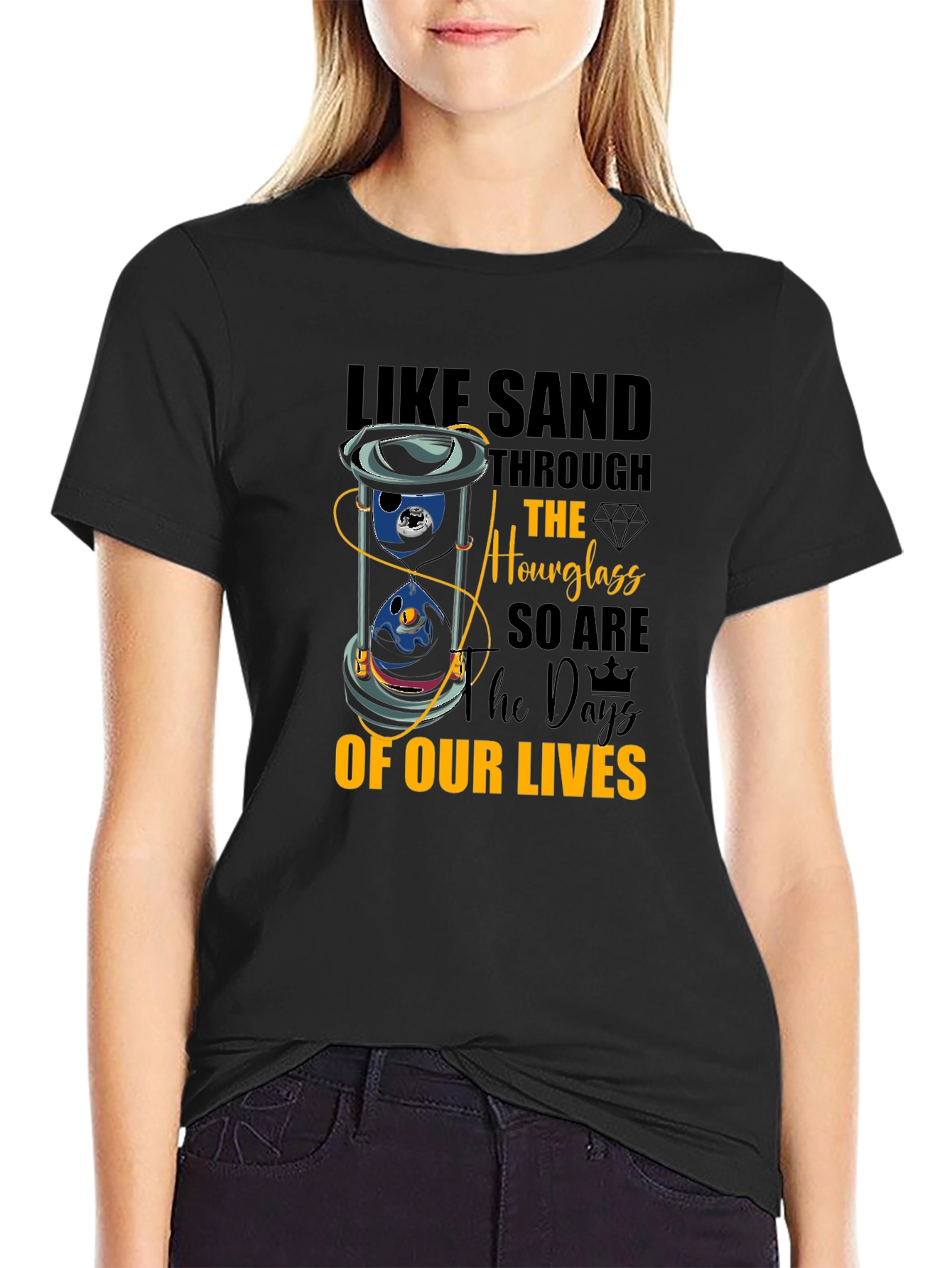 Hourglass of Our Lives Graphic Tee - Black