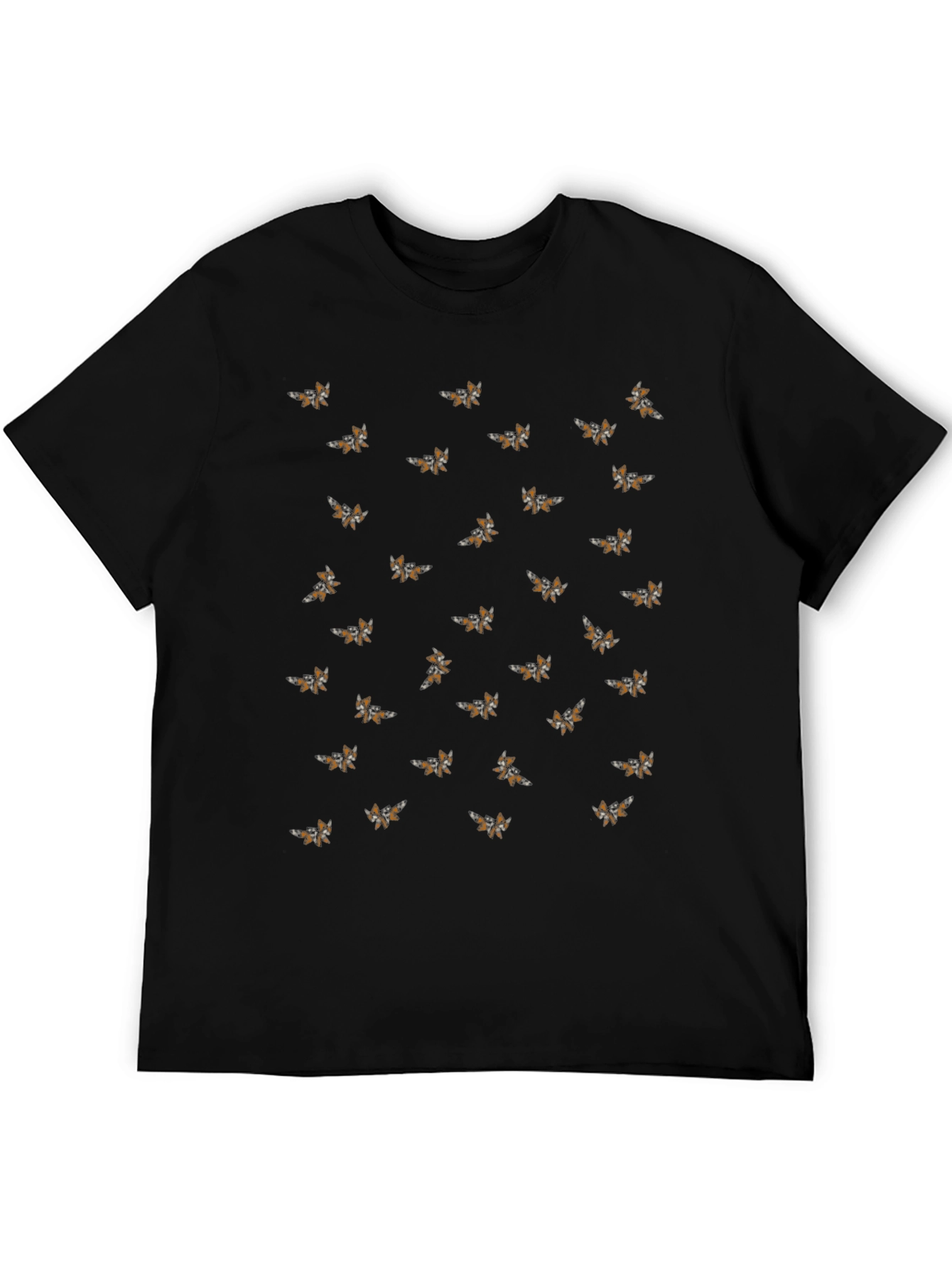 Fox Pattern Black T-Shirt