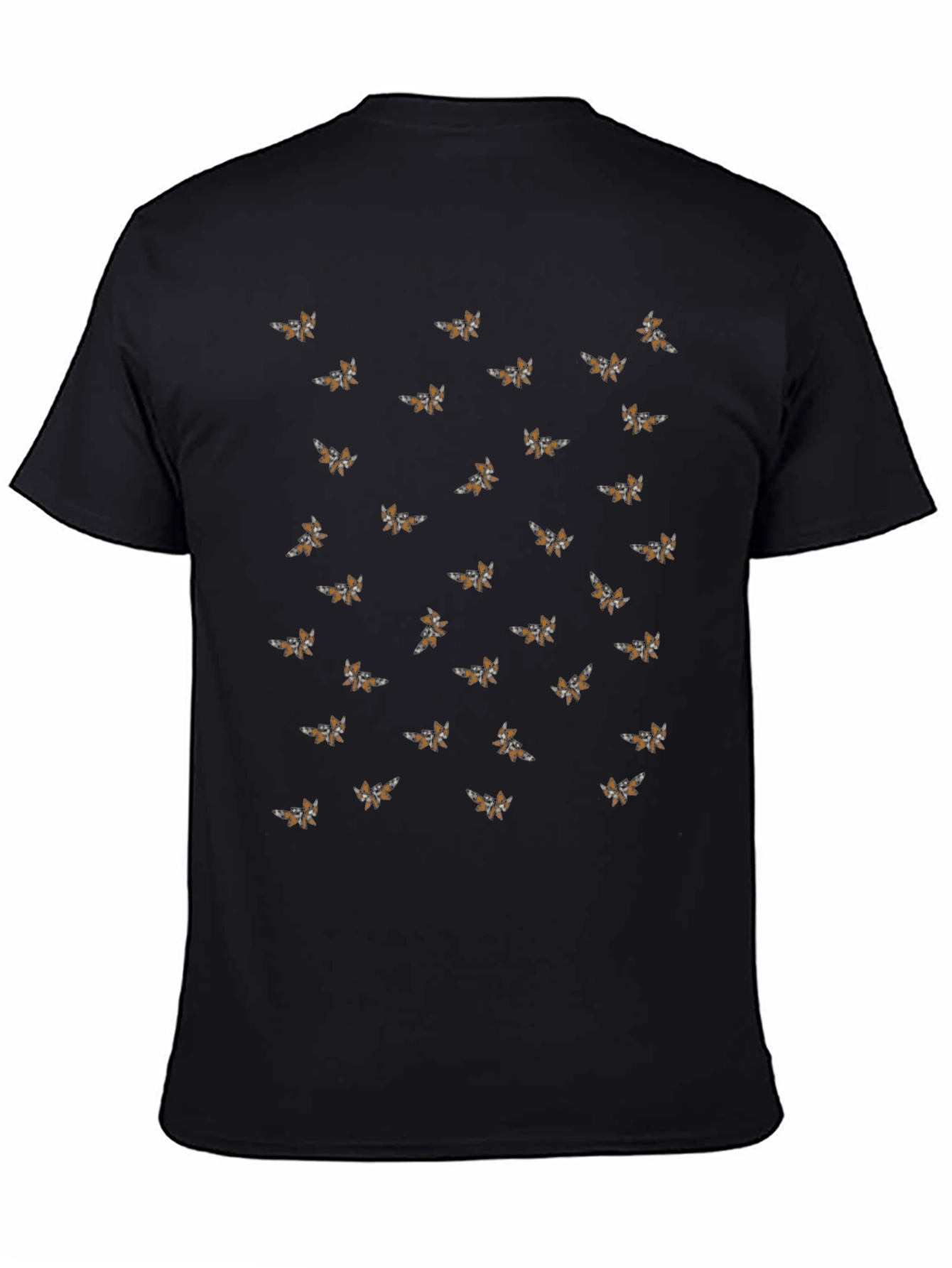 Fox Pattern Black T-Shirt