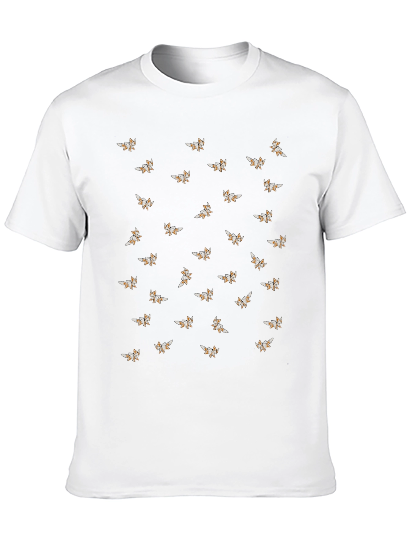 Fox Pattern Black T-Shirt