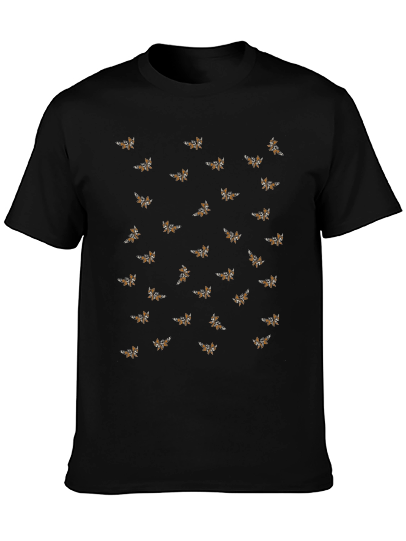 Fox Pattern Black T-Shirt