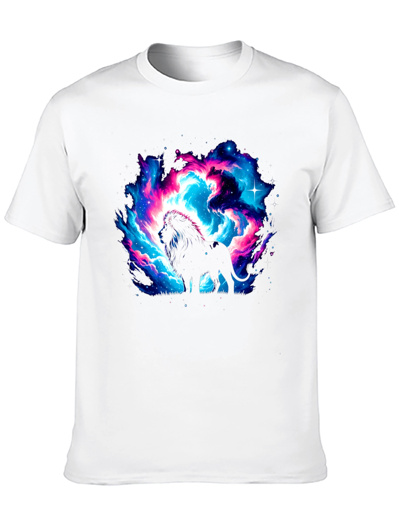 Galaxy Lion Graphic Black T-Shirt