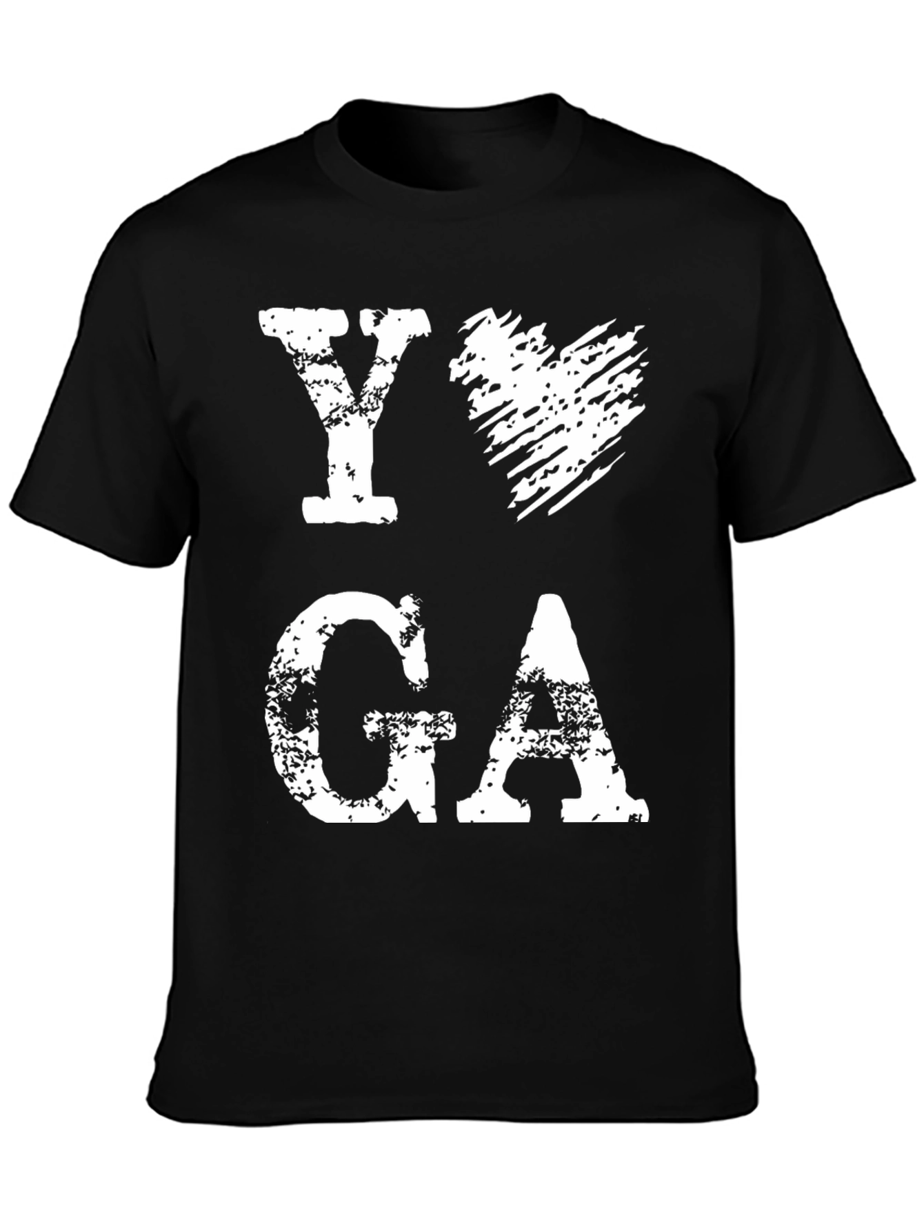 I Heart Yoga Graphic T-Shirt - Black