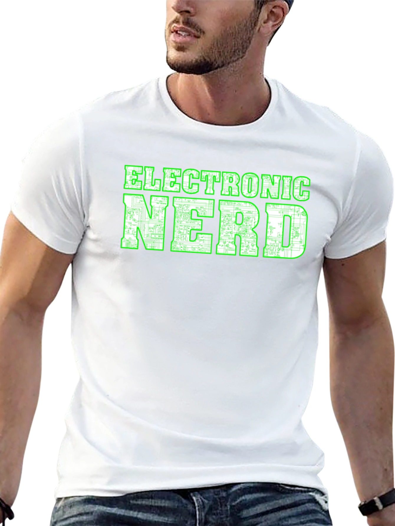 Electronic Nerd Graphic T-Shirt - Black