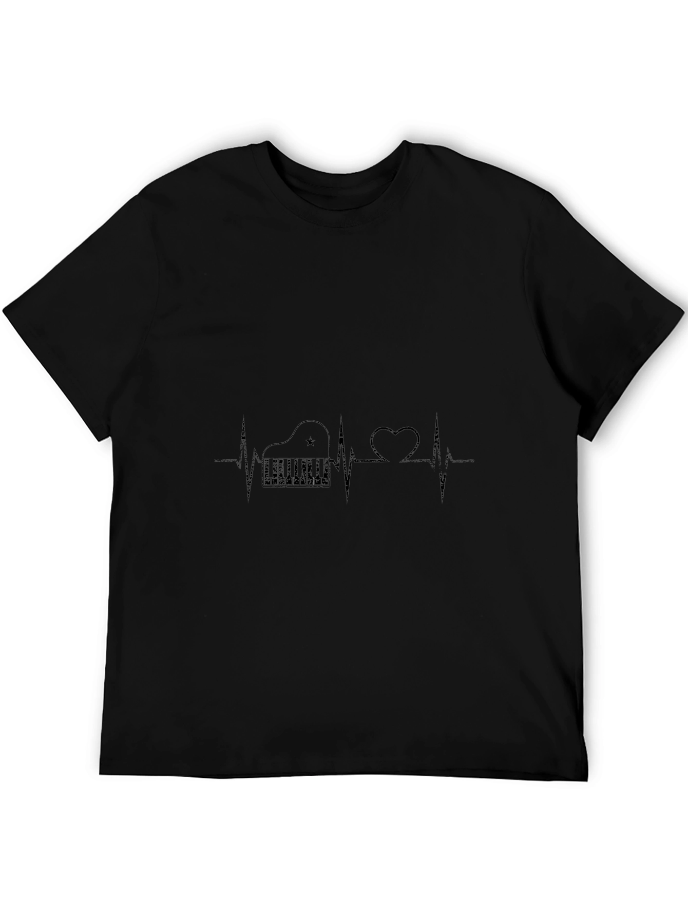 Piano Heartbeat T-Shirt - Music Lover Tee