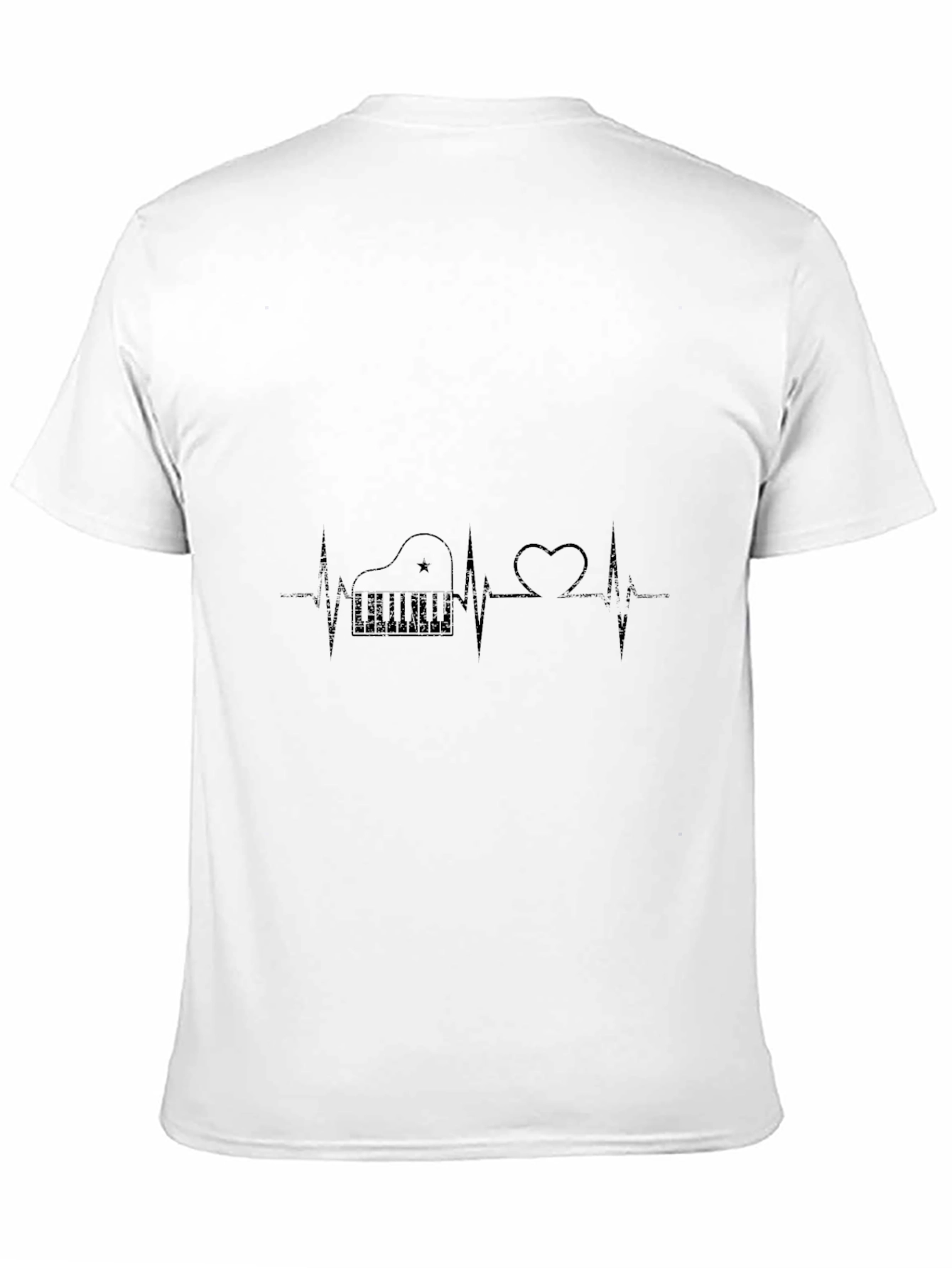 Piano Heartbeat T-Shirt - Music Lover Tee