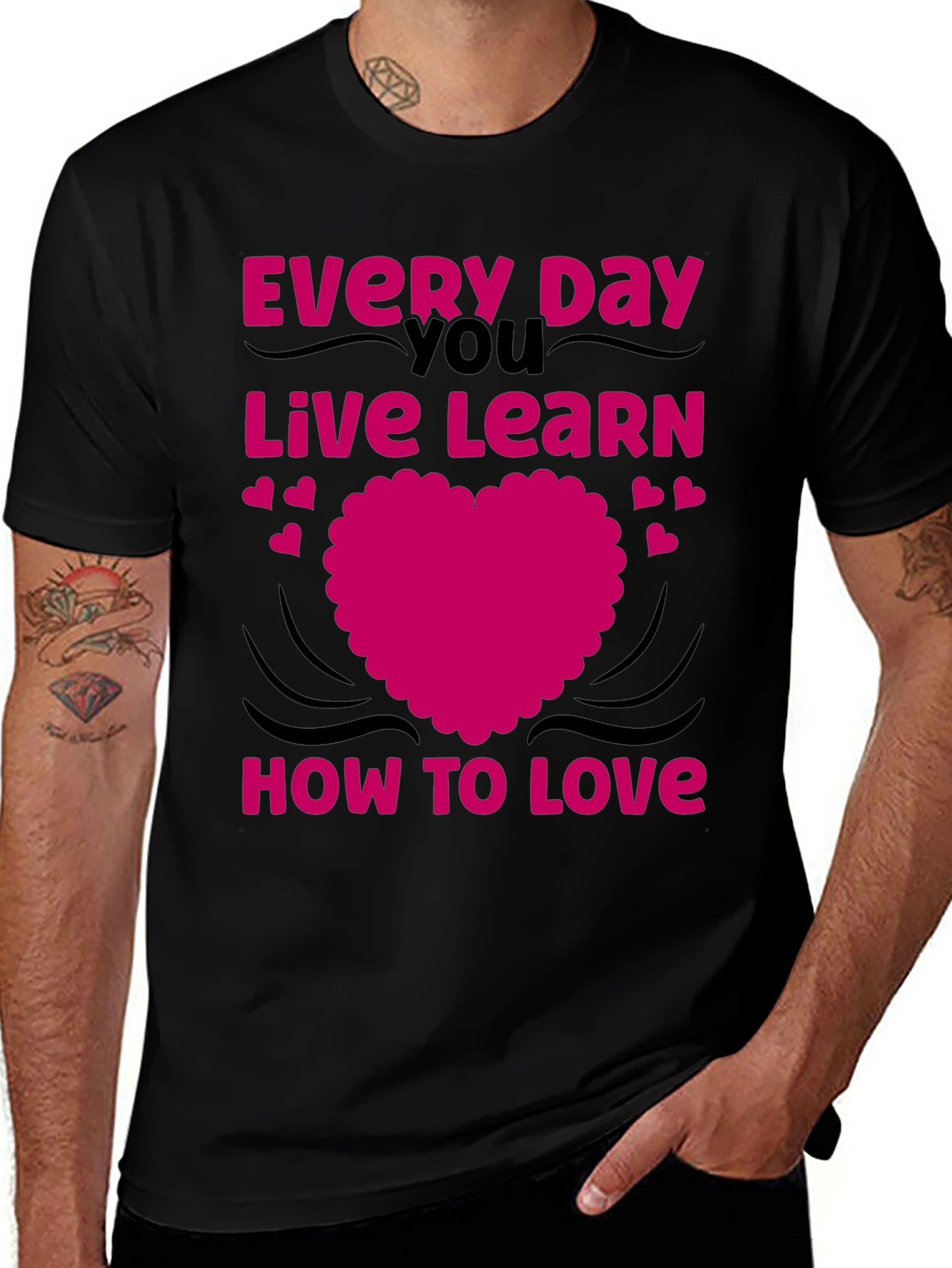 Love Every Day T-Shirt - Black Graphic Tee