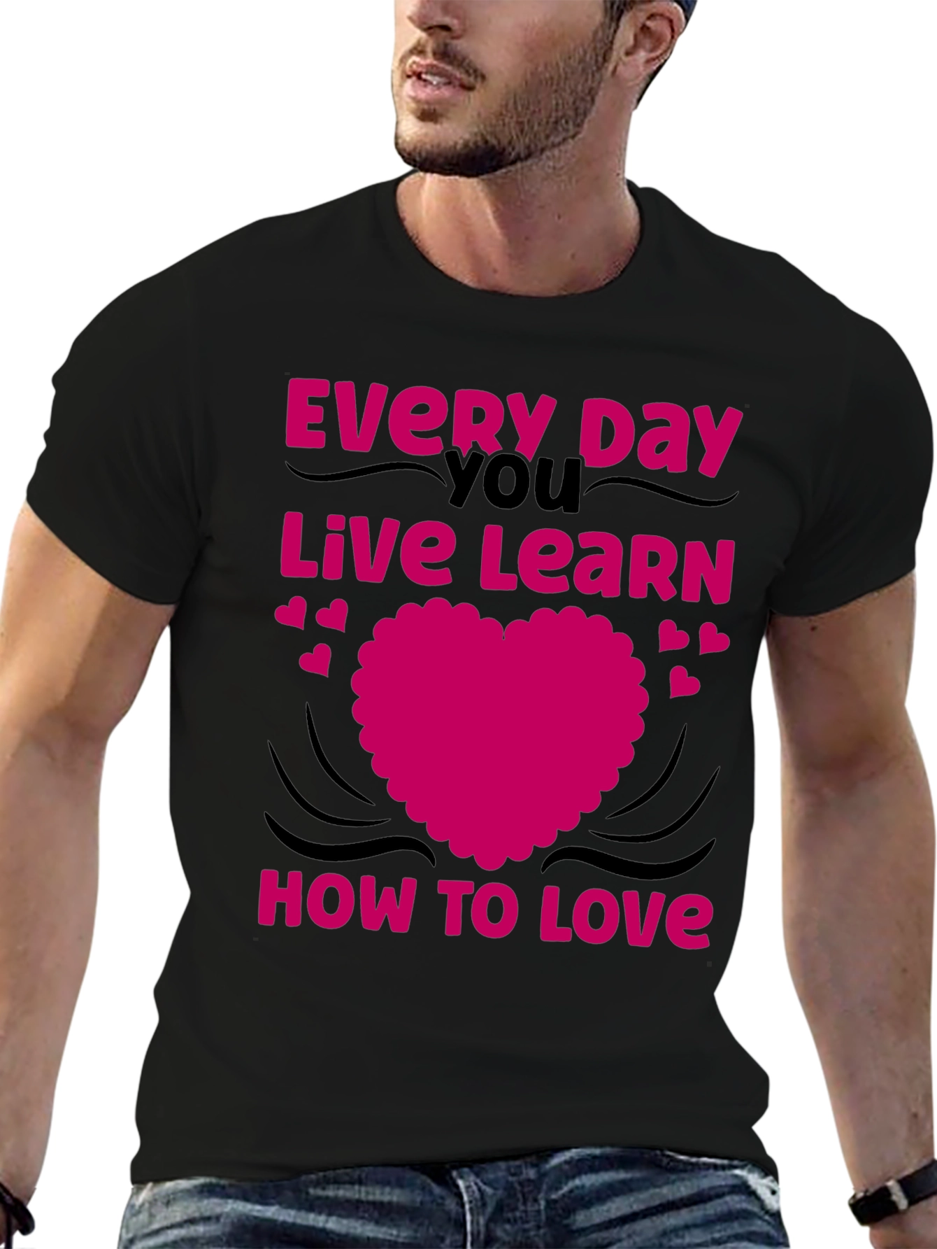 Love Every Day T-Shirt - Black Graphic Tee