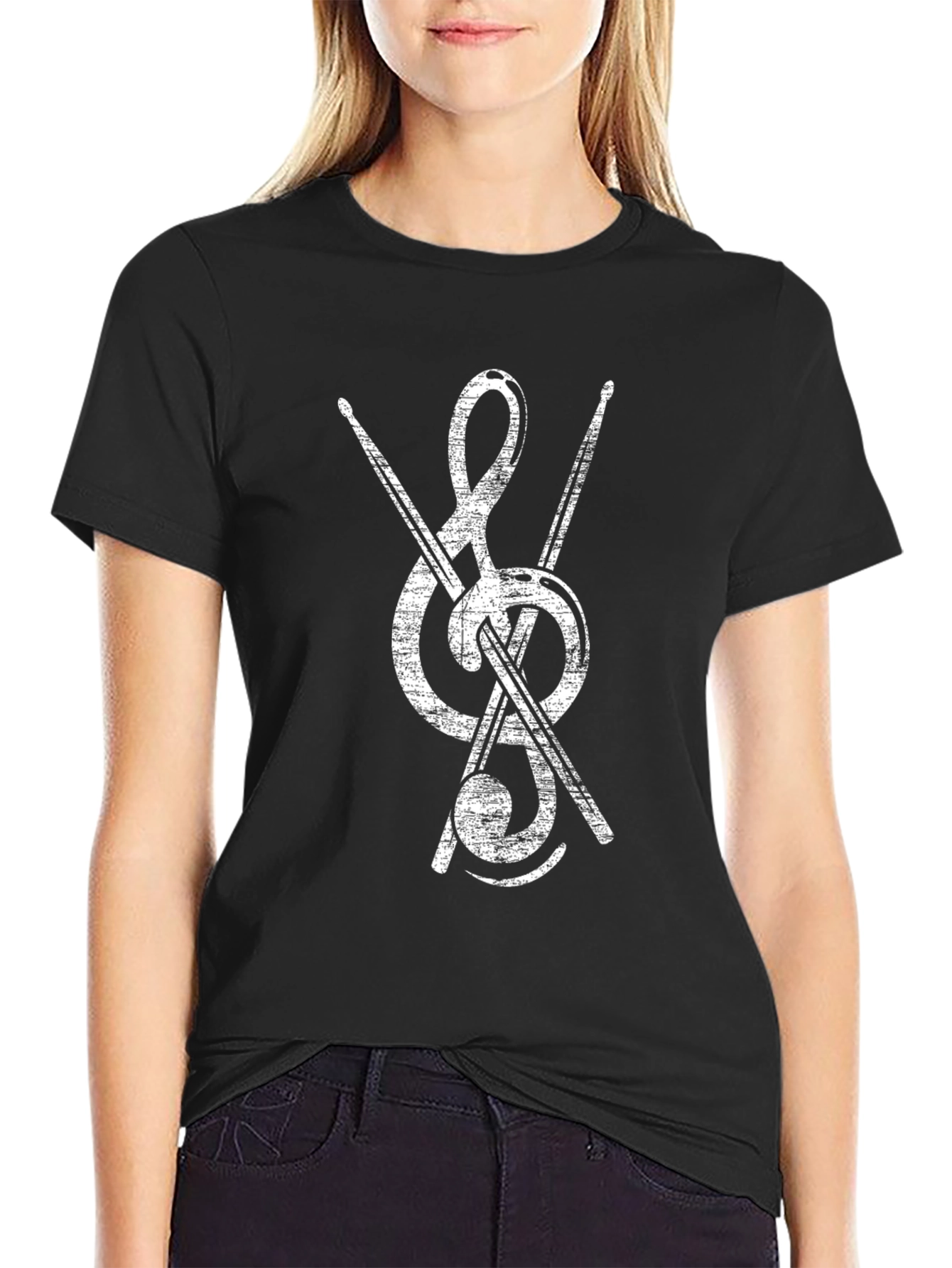 Music Treble Clef Drummer T-Shirt
