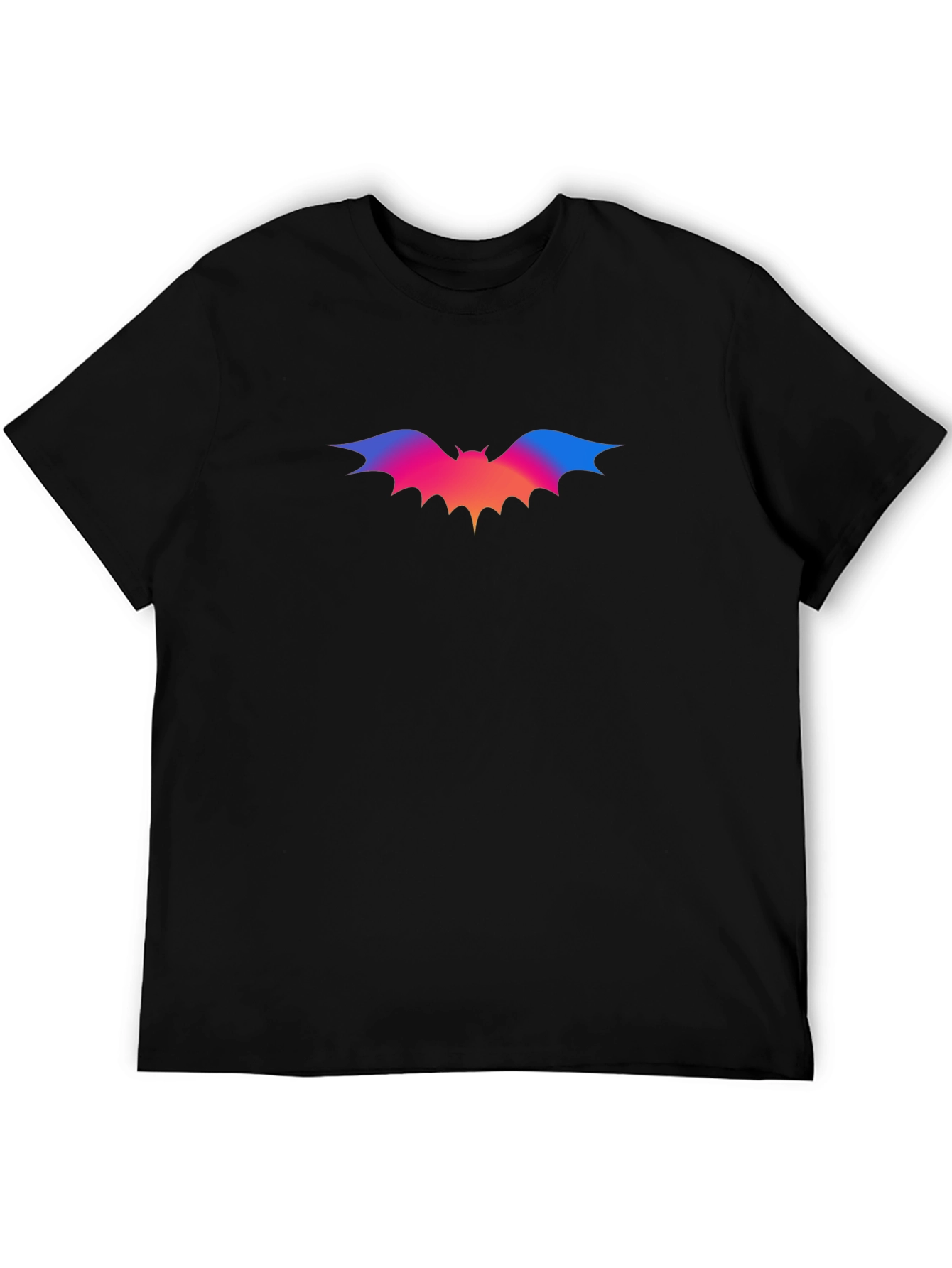 Gradient Bat Graphic Black T-Shirt