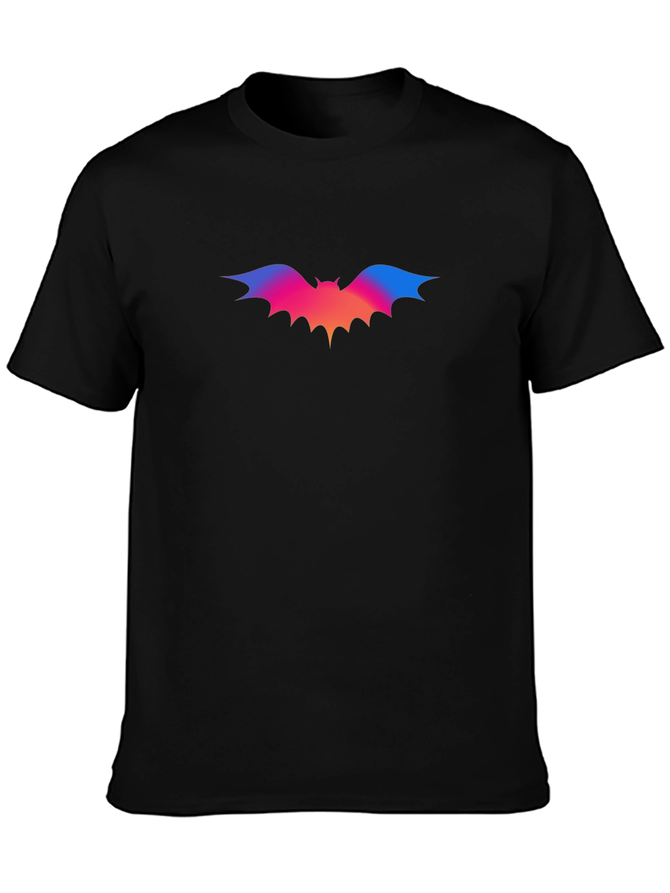 Gradient Bat Graphic Black T-Shirt