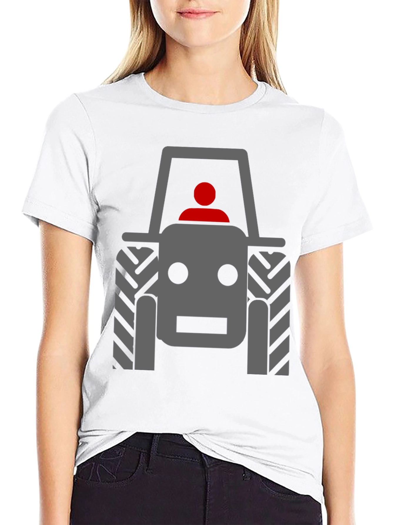 Tractor Graphic Tee - Black Cotton Comfort