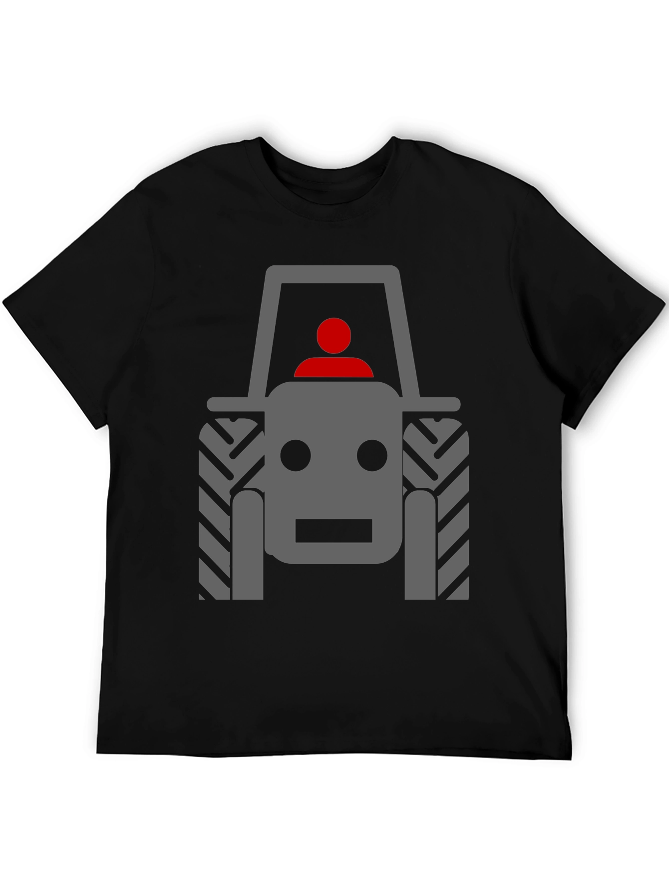 Tractor Graphic Tee - Black Cotton Comfort