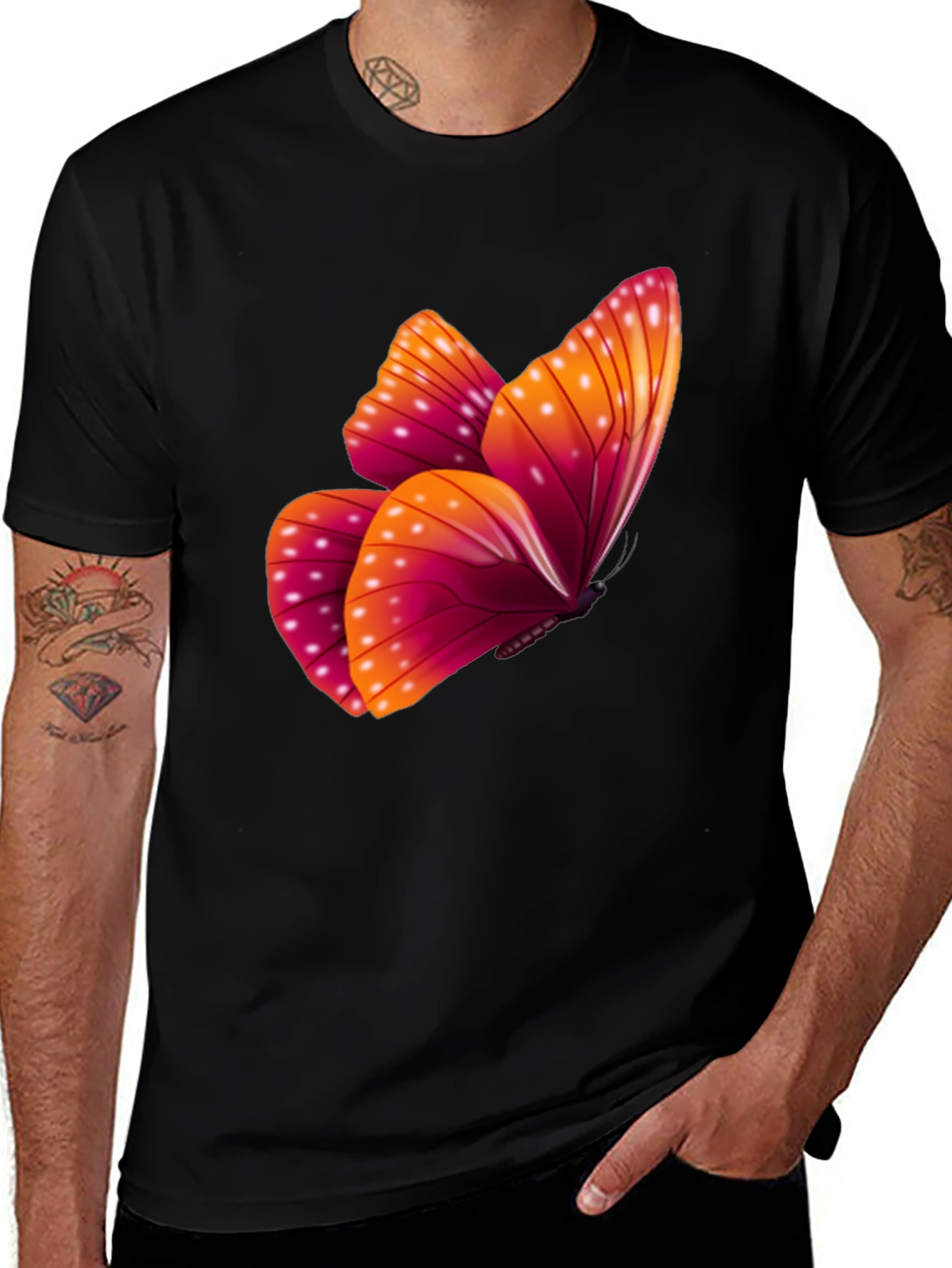 Butterfly Graphic Black T-Shirt