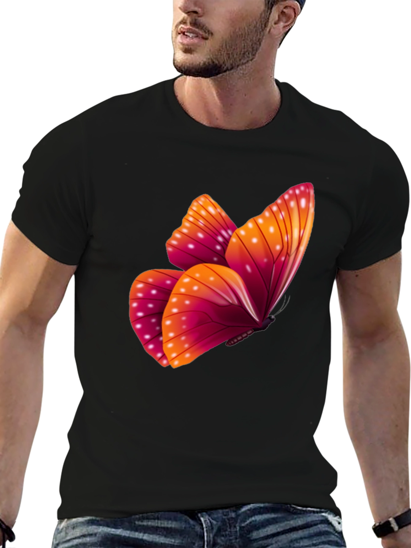 Butterfly Graphic Black T-Shirt