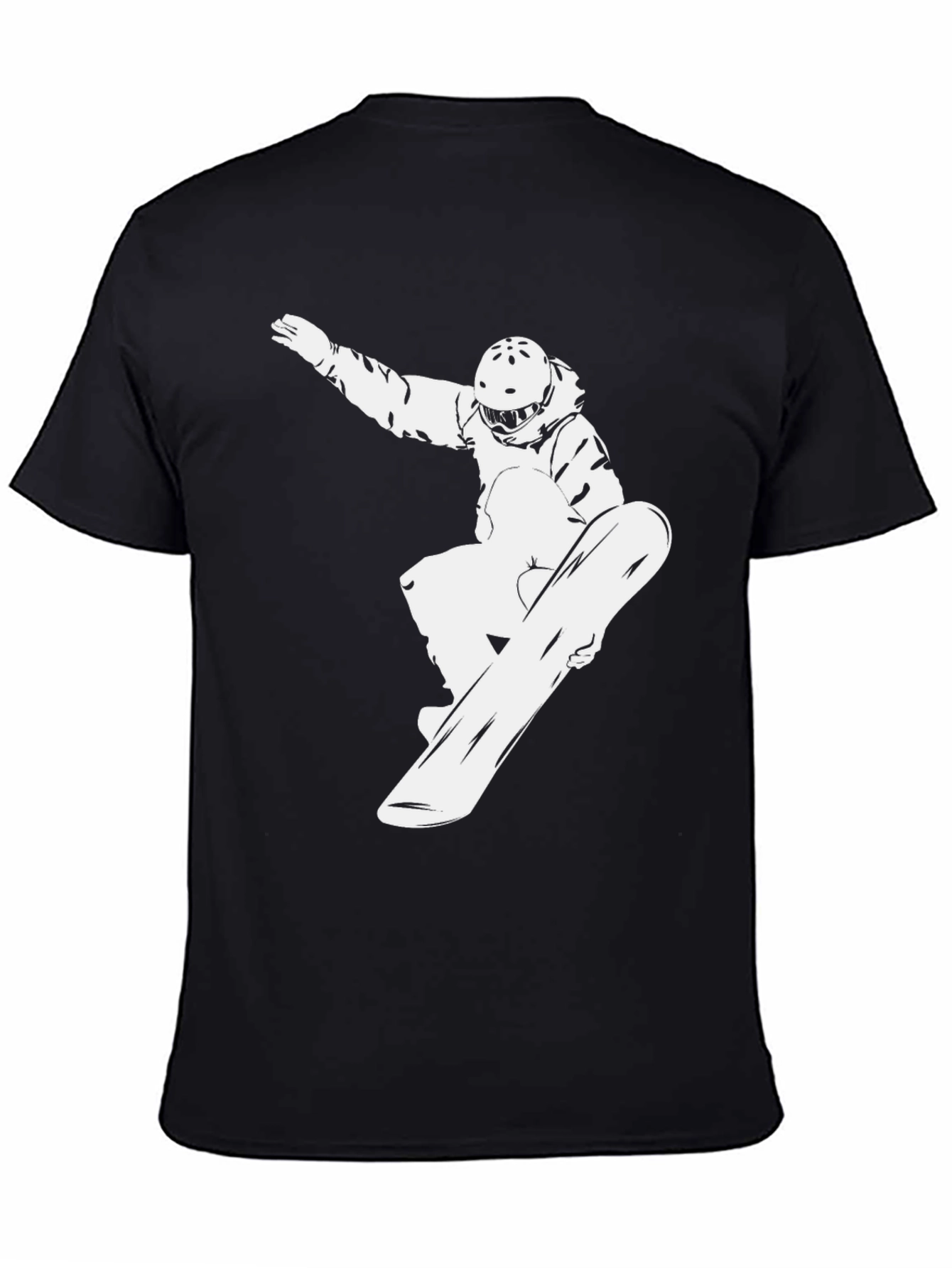 Cool Snowboarder Graphic Black T-Shirt