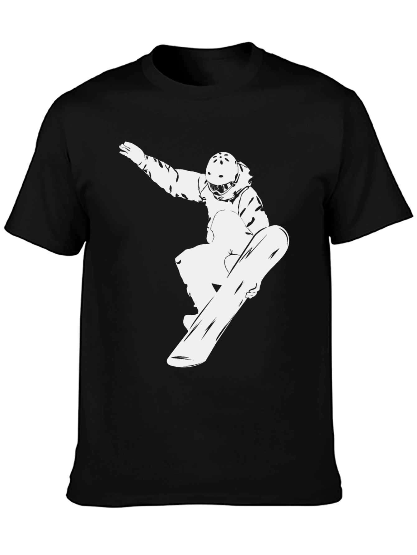 Cool Snowboarder Graphic Black T-Shirt