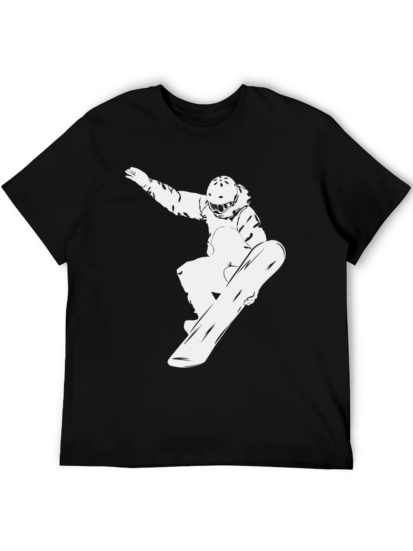 Cool Snowboarder Graphic Black T-Shirt