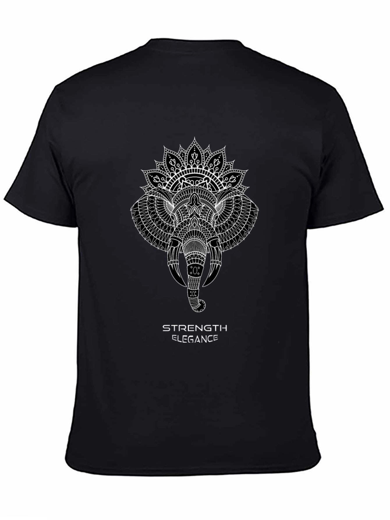 Elephant Mandala Graphic Tee - Strength & Elegance Design