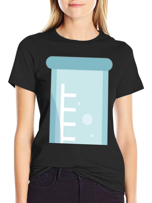 Science Beaker Graphic T-Shirt - Black Casual Style