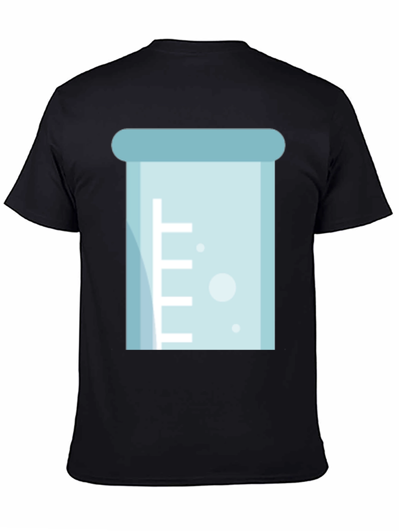 Science Beaker Graphic T-Shirt - Black Casual Style