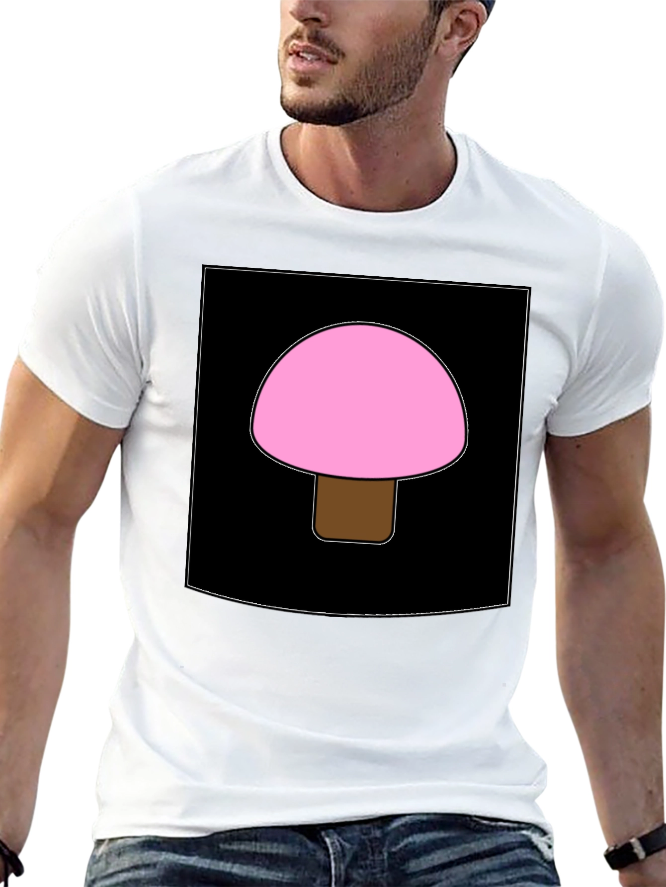 Pink Mushroom Graphic Tee - Unique Design