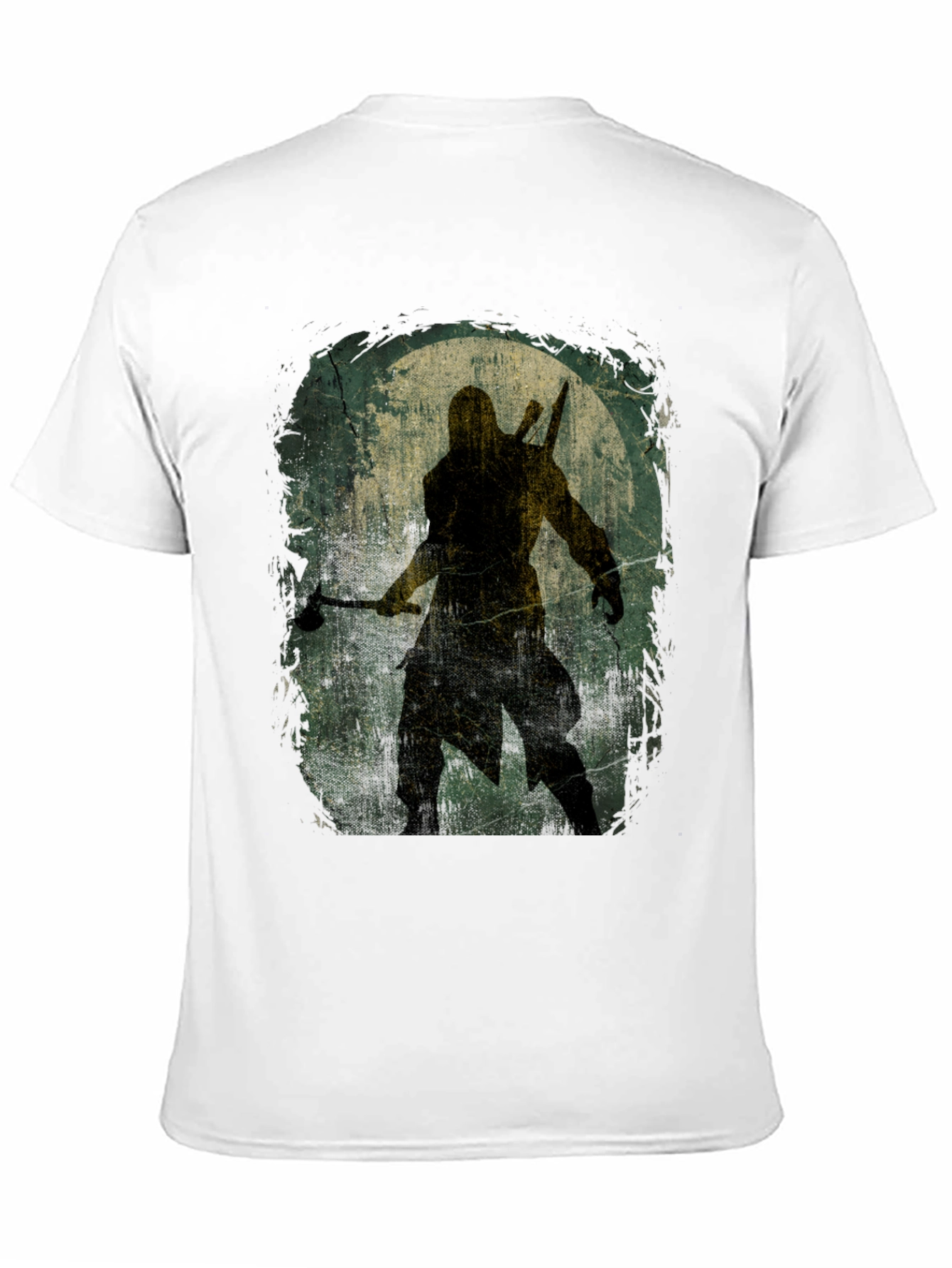 Warrior Silhouette Graphic Tee - Black Cotton T-Shirt