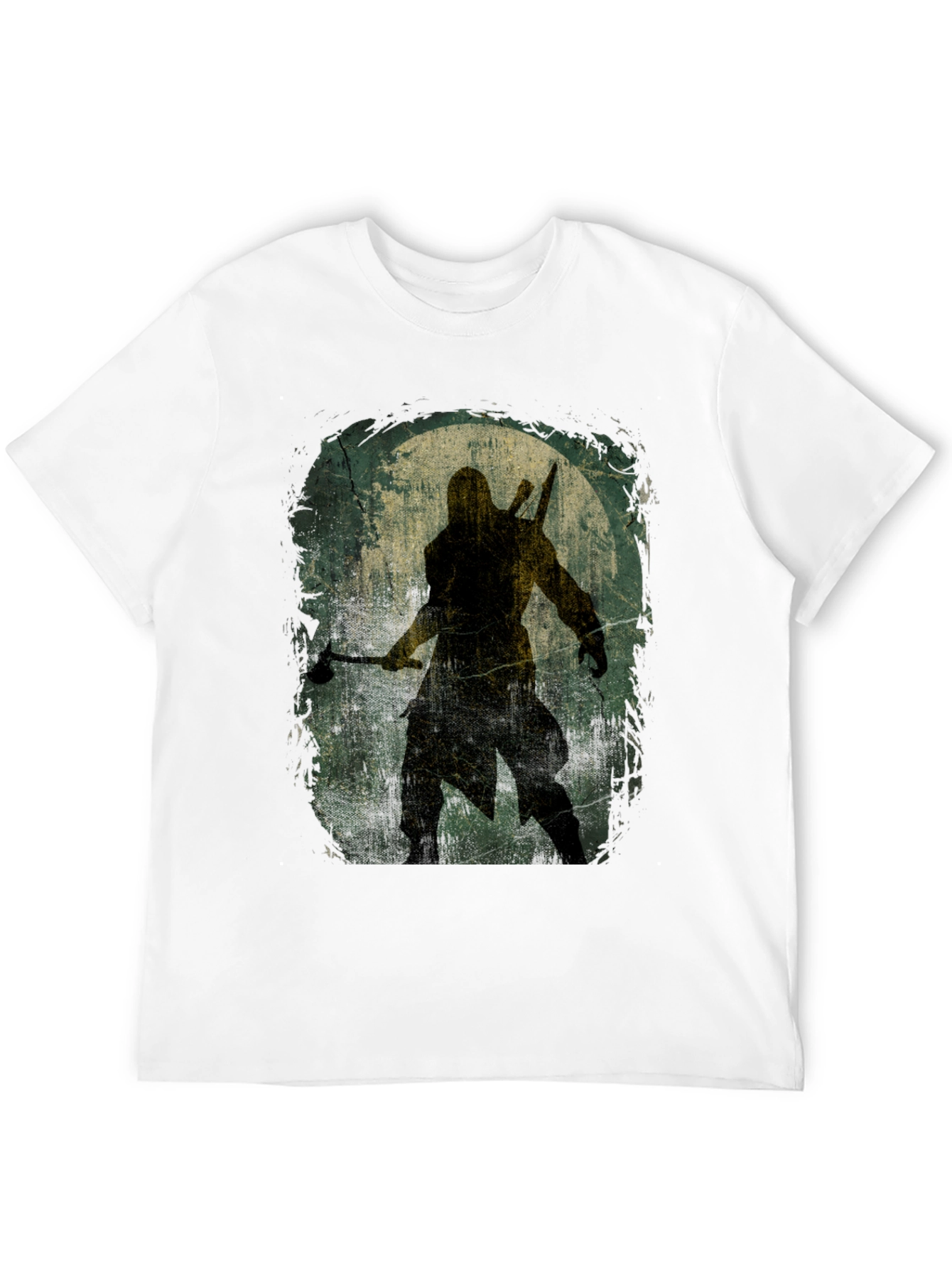 Warrior Silhouette Graphic Tee - Black Cotton T-Shirt