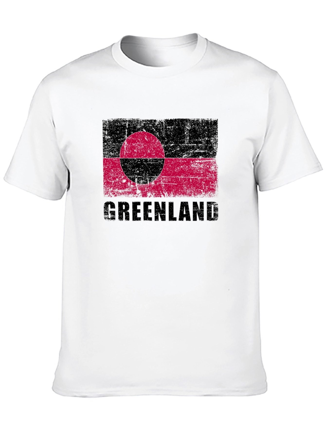 Greenland Flag T-Shirt - Distressed Graphic Tee