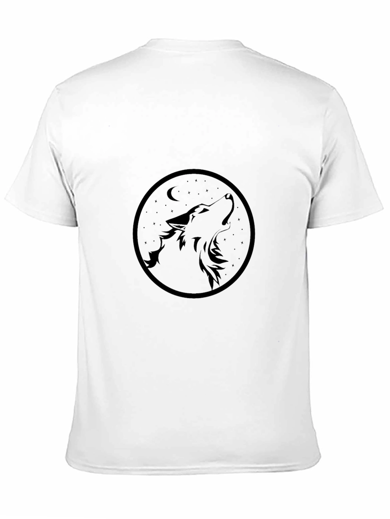 Wolf Howling at Moon Graphic Tee - Black