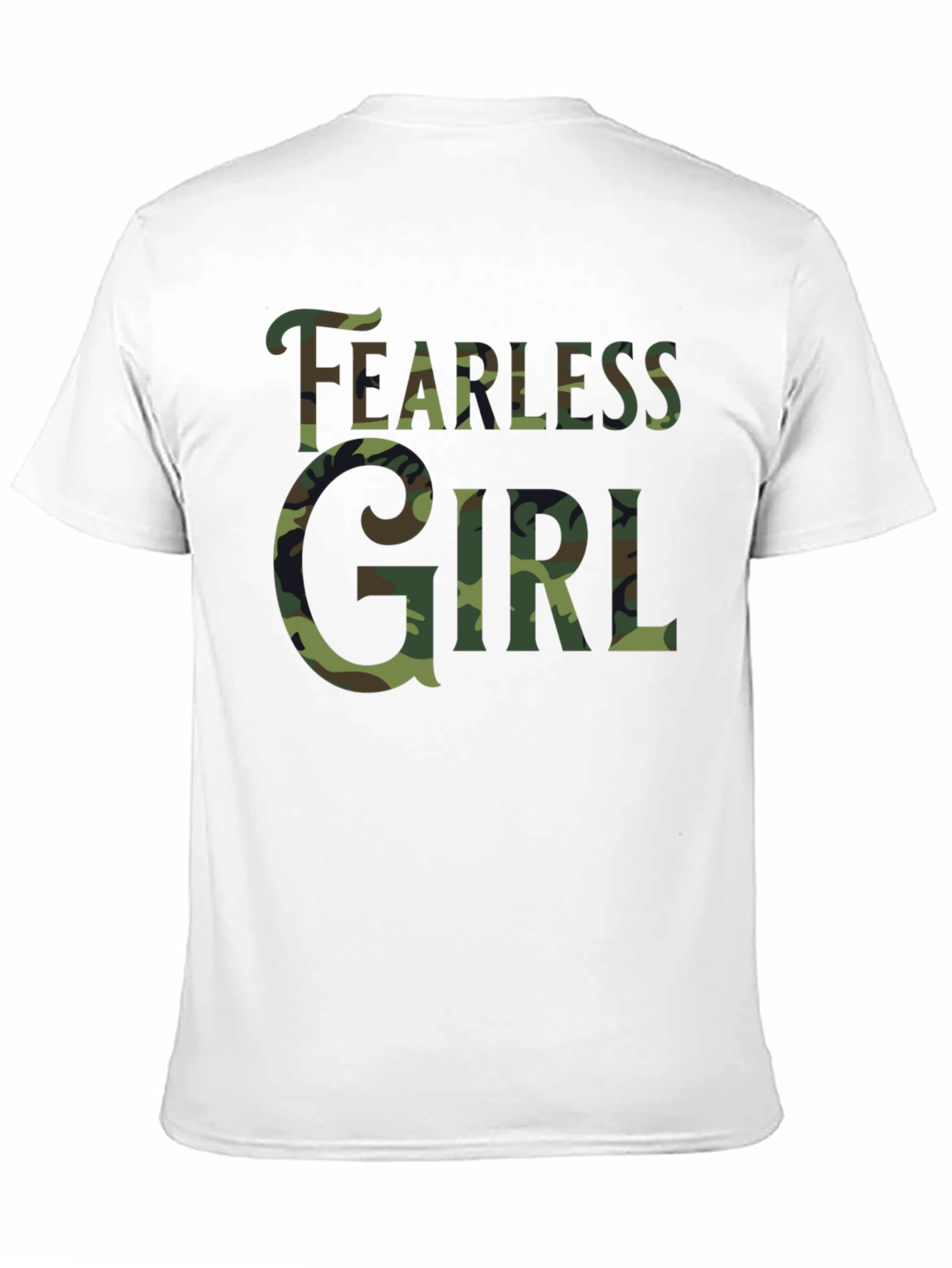 Fearless Girl Camo Print Black T-Shirt