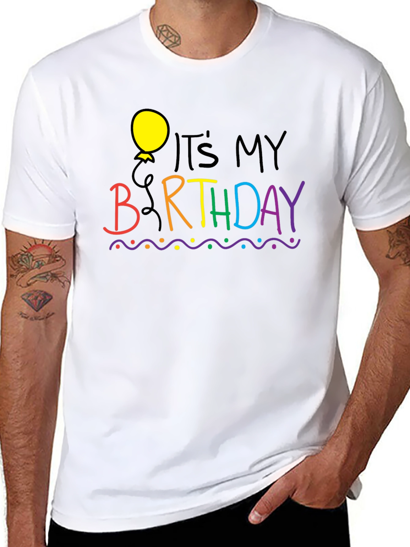 Its My Birthday Black Graphic T-Shirt