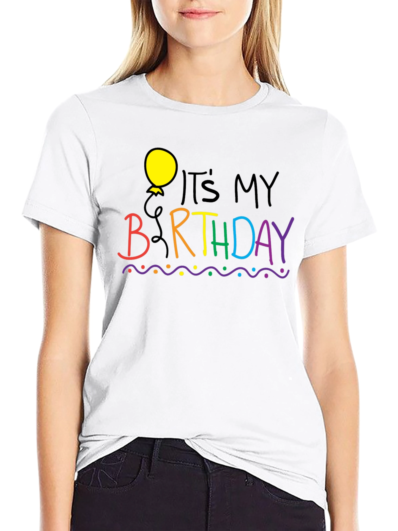Its My Birthday Black Graphic T-Shirt
