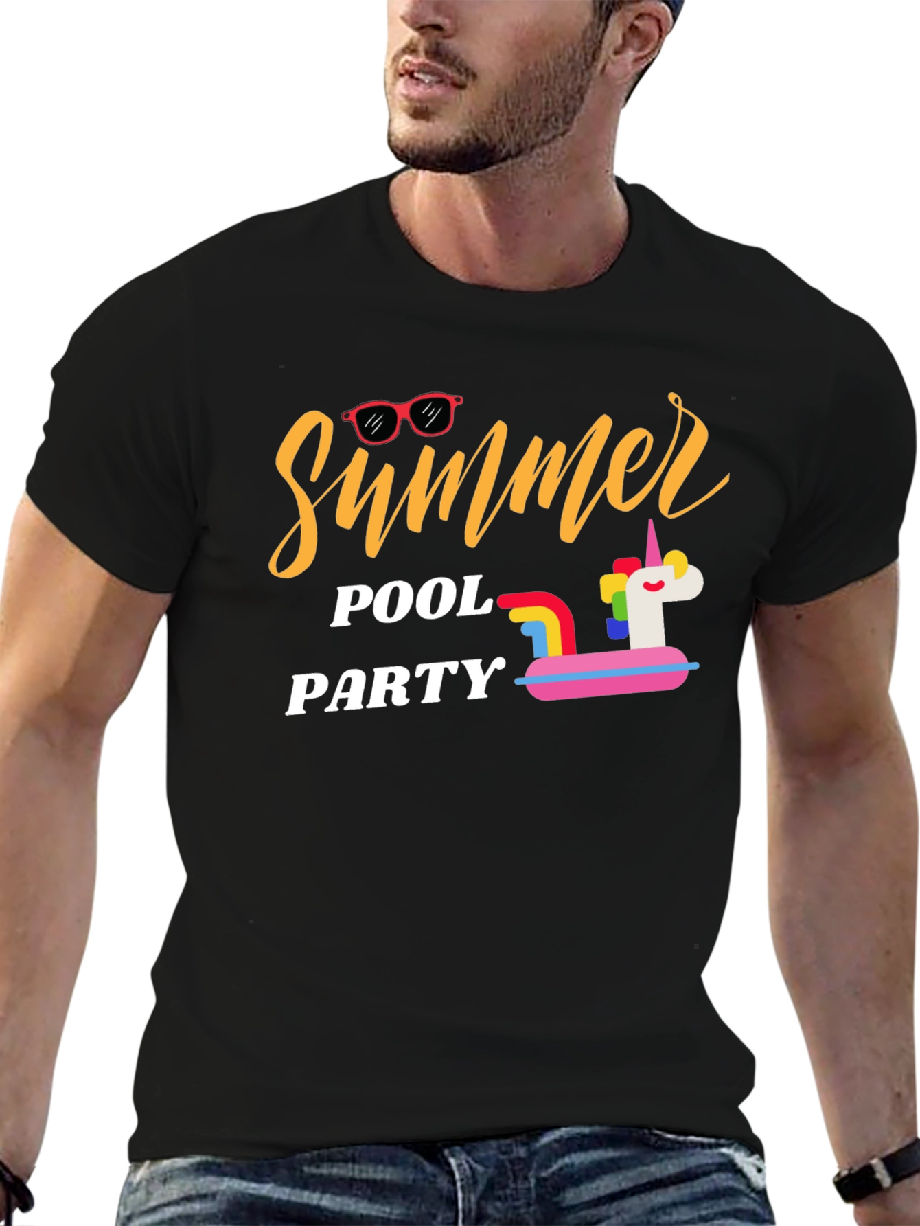 Summer Pool Party Black T-Shirt