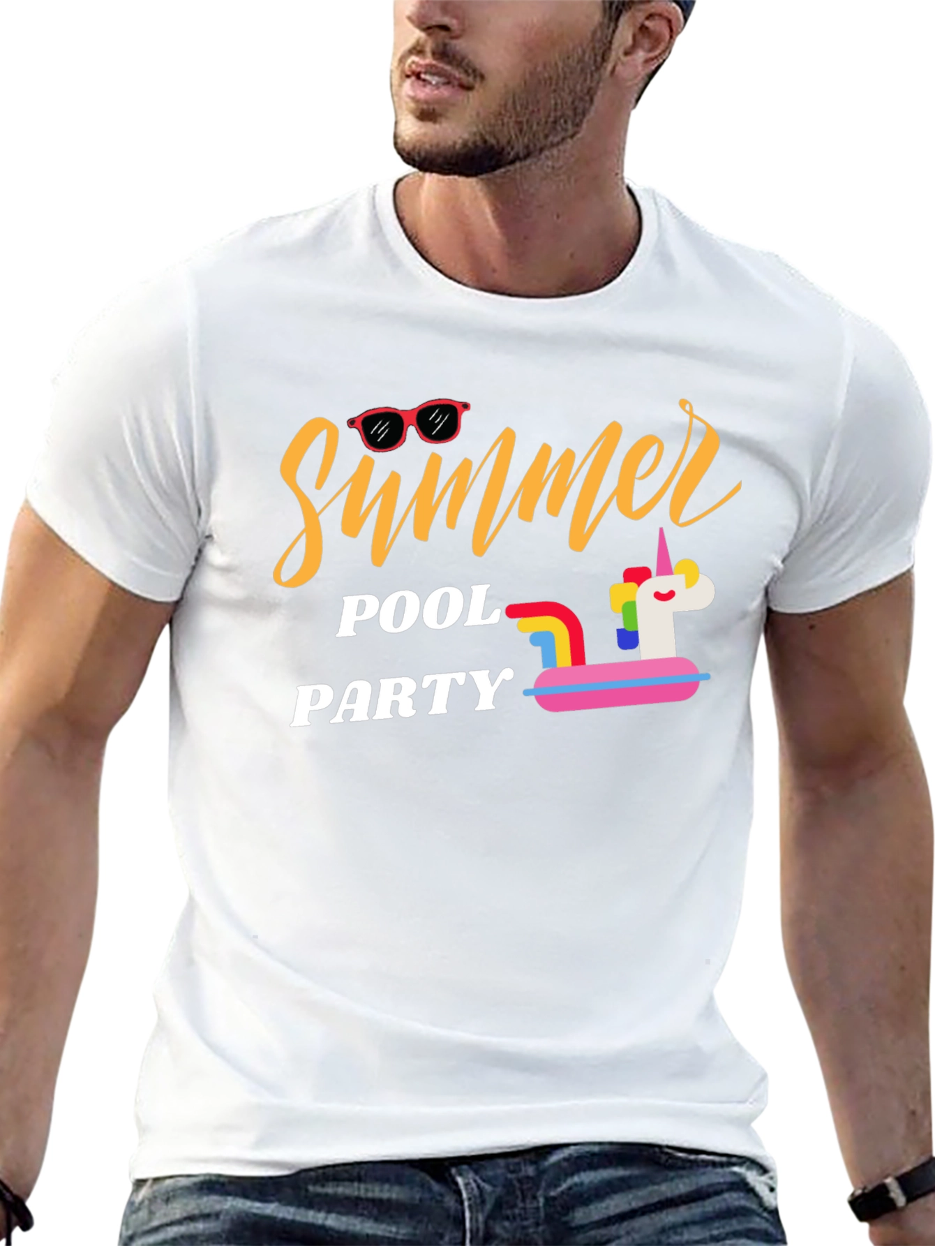 Summer Pool Party Black T-Shirt