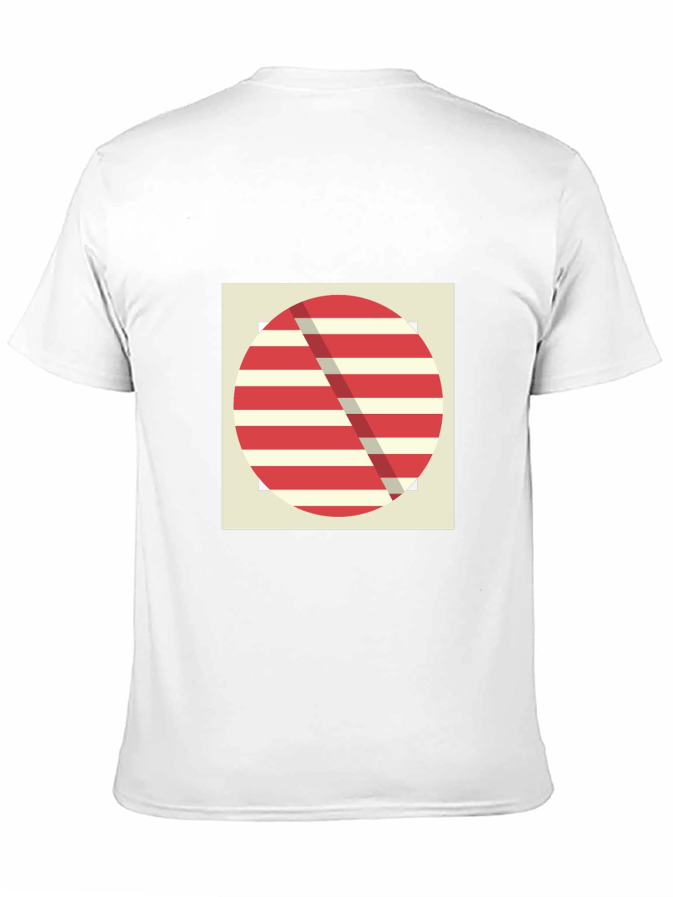 Geometric Graphic Tee - Red Stripe Design
