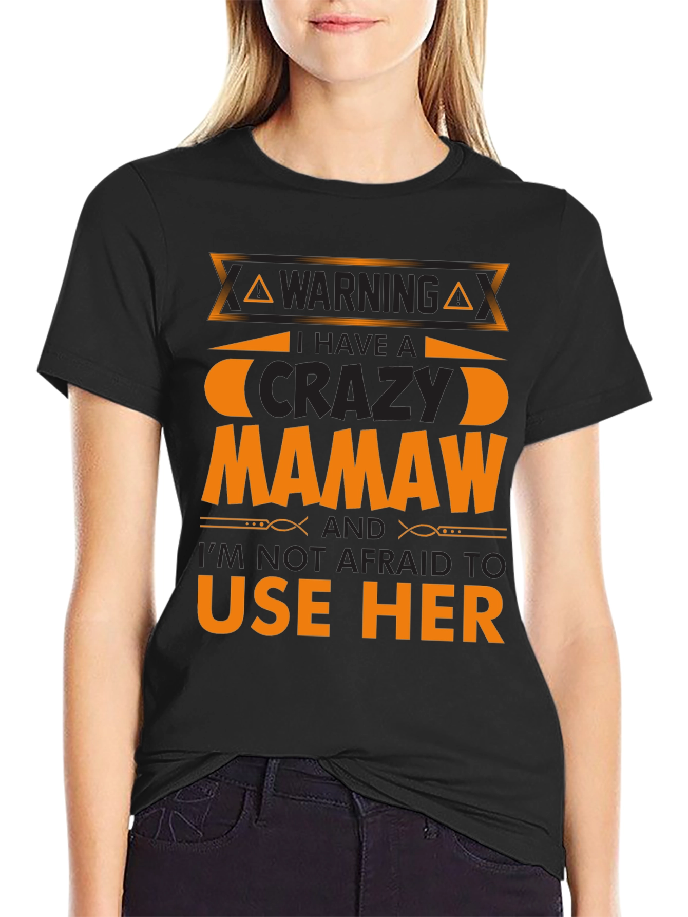 Warning Crazy Mamaw T-Shirt Funny Family Tee